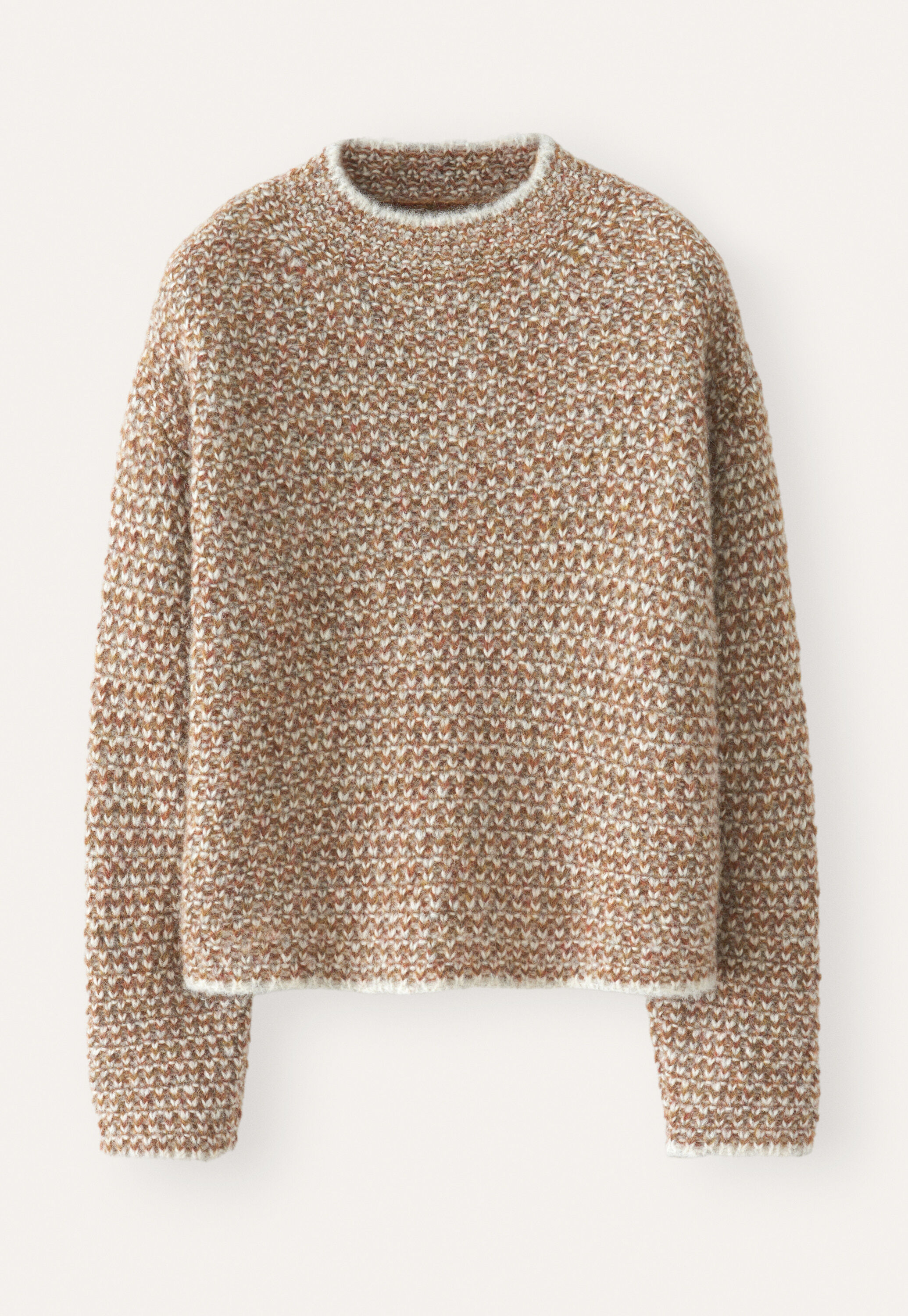 Gemusterter Strickpullover, Rost/Grau, large