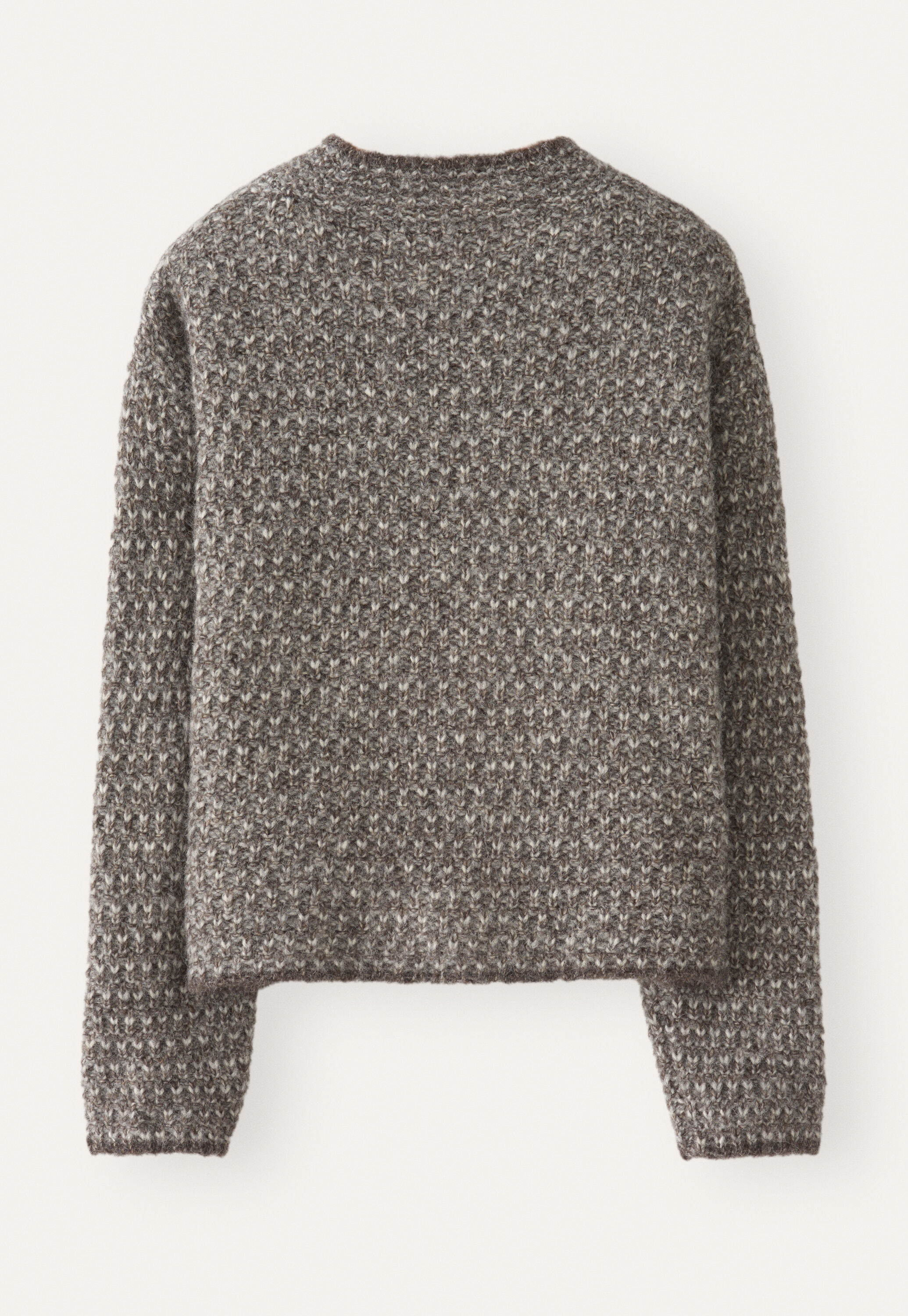 Gemusterter Strickpullover, Graubraun, large