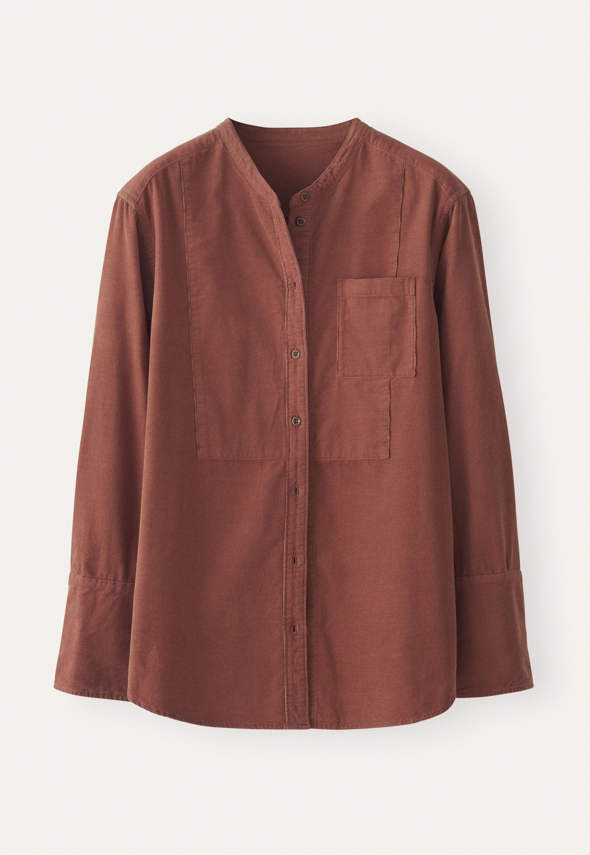 Feincord-Hemd mit Latzeinsatz, Dunkles Rouge, large