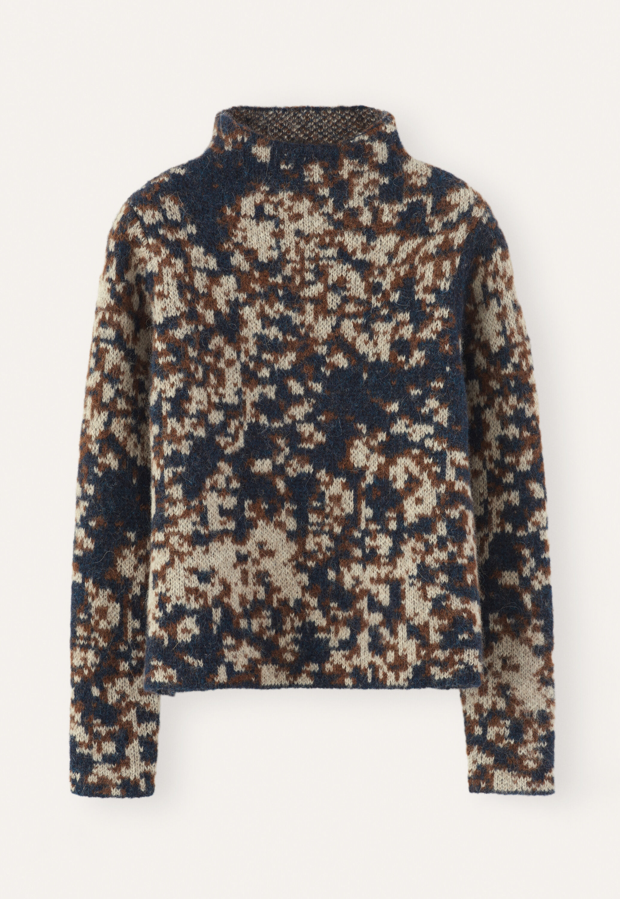 Jacquardpullover, Petrol/Rost, large