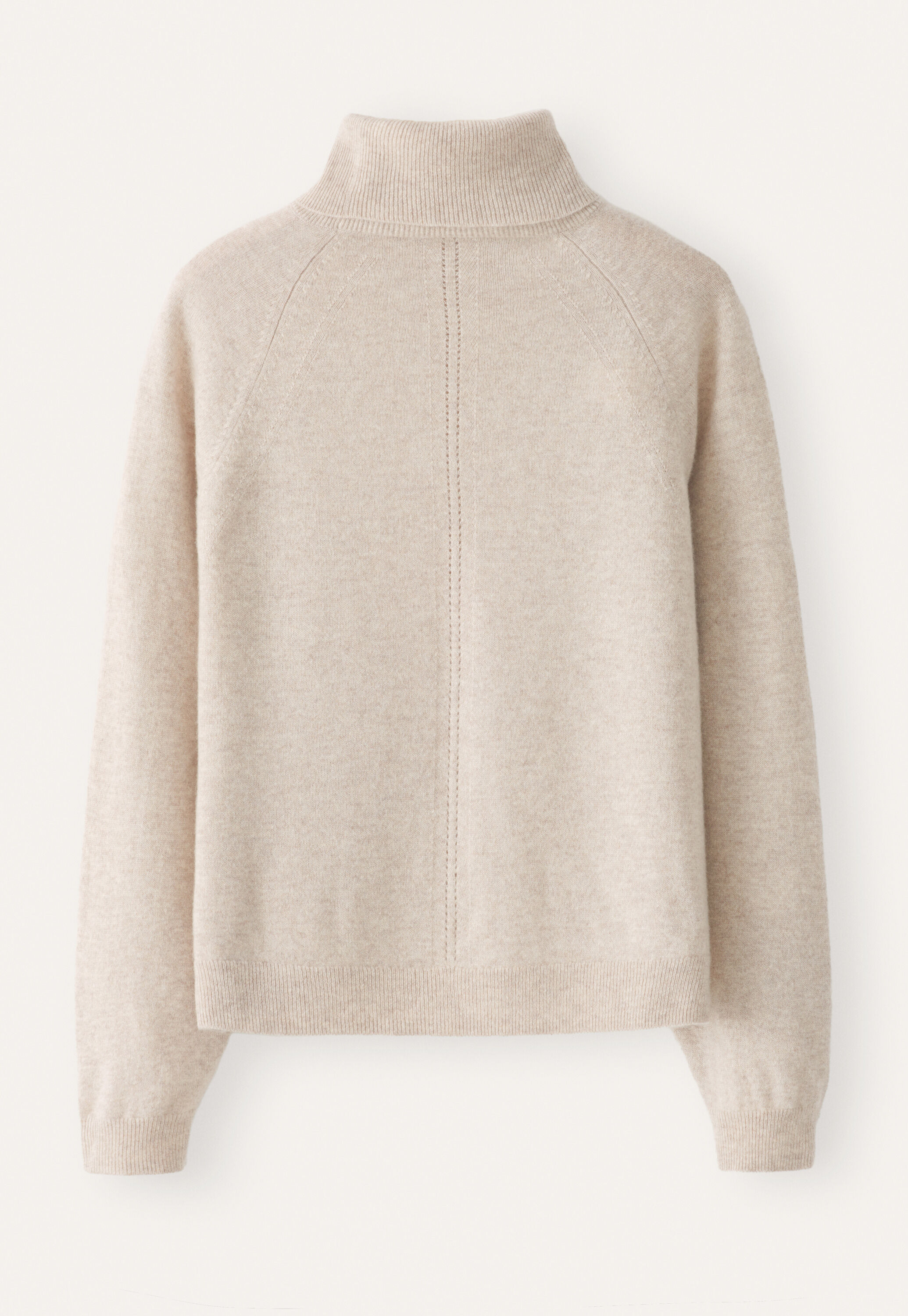 Rollkragenpullover, Ecru/Rehbraun, large