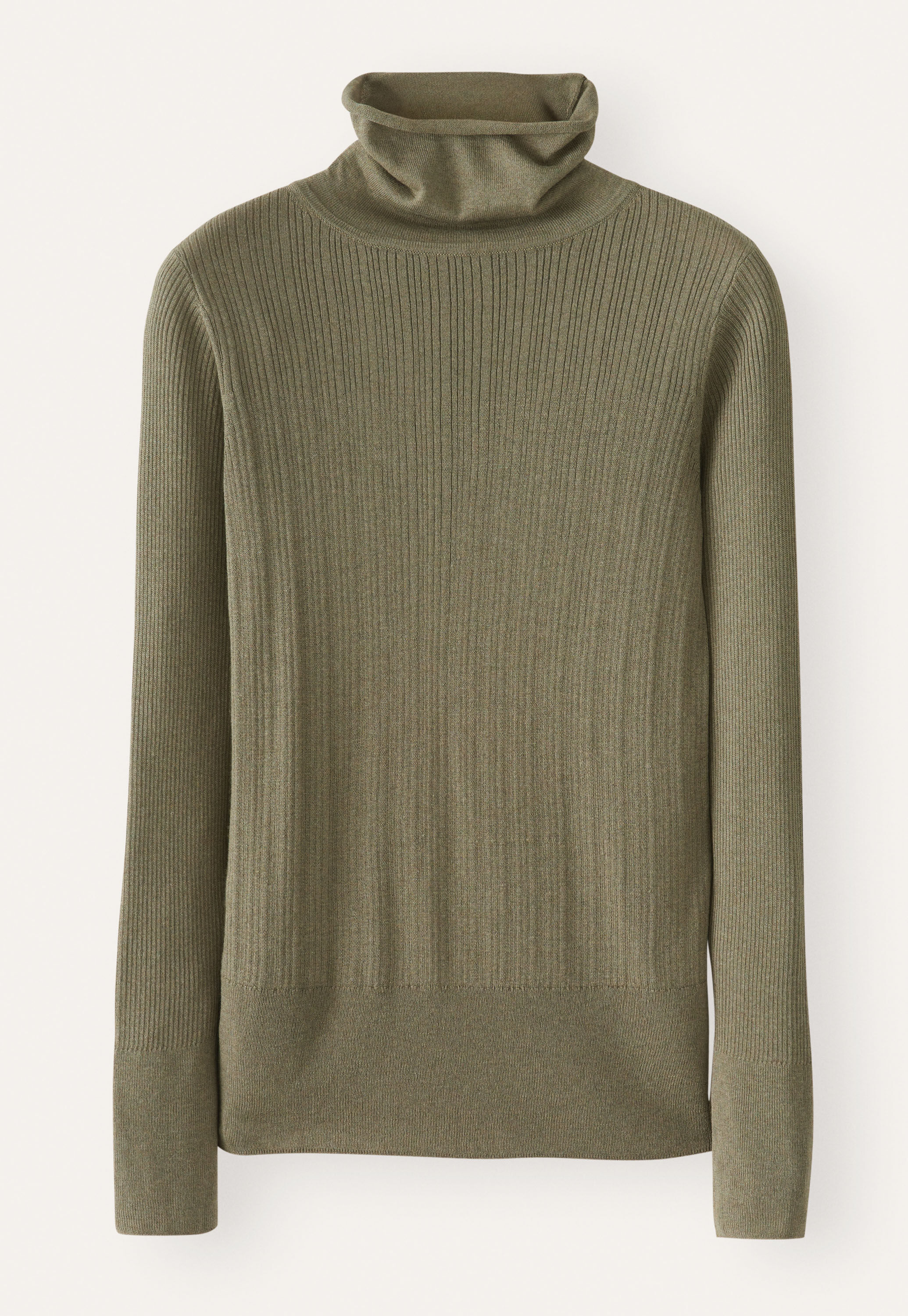 Gerippter Pullover, Moos/Taupe, large