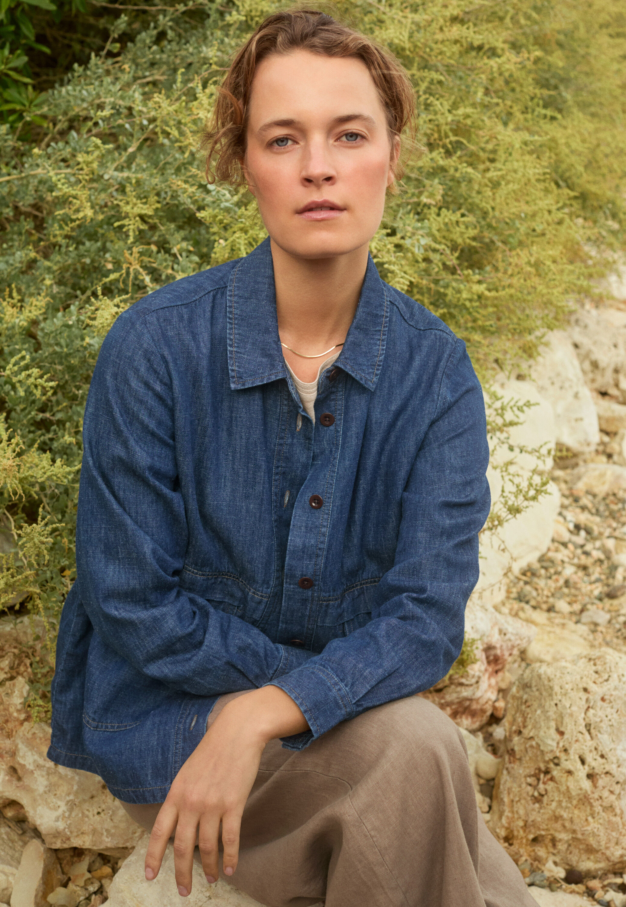 Indigo-gef&auml;rbtes Overshirt