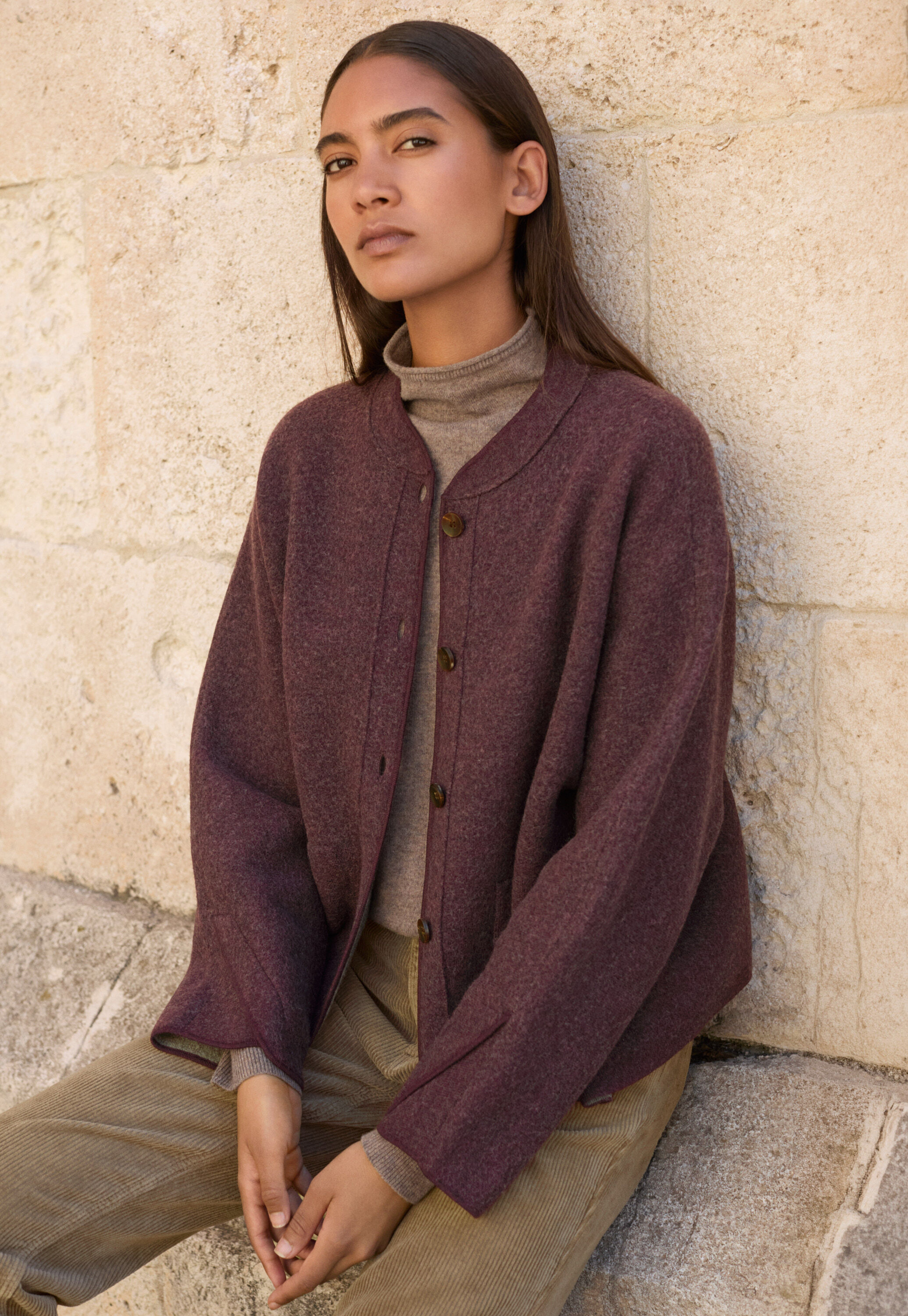 Dolman-Jacke, Aubergine, large