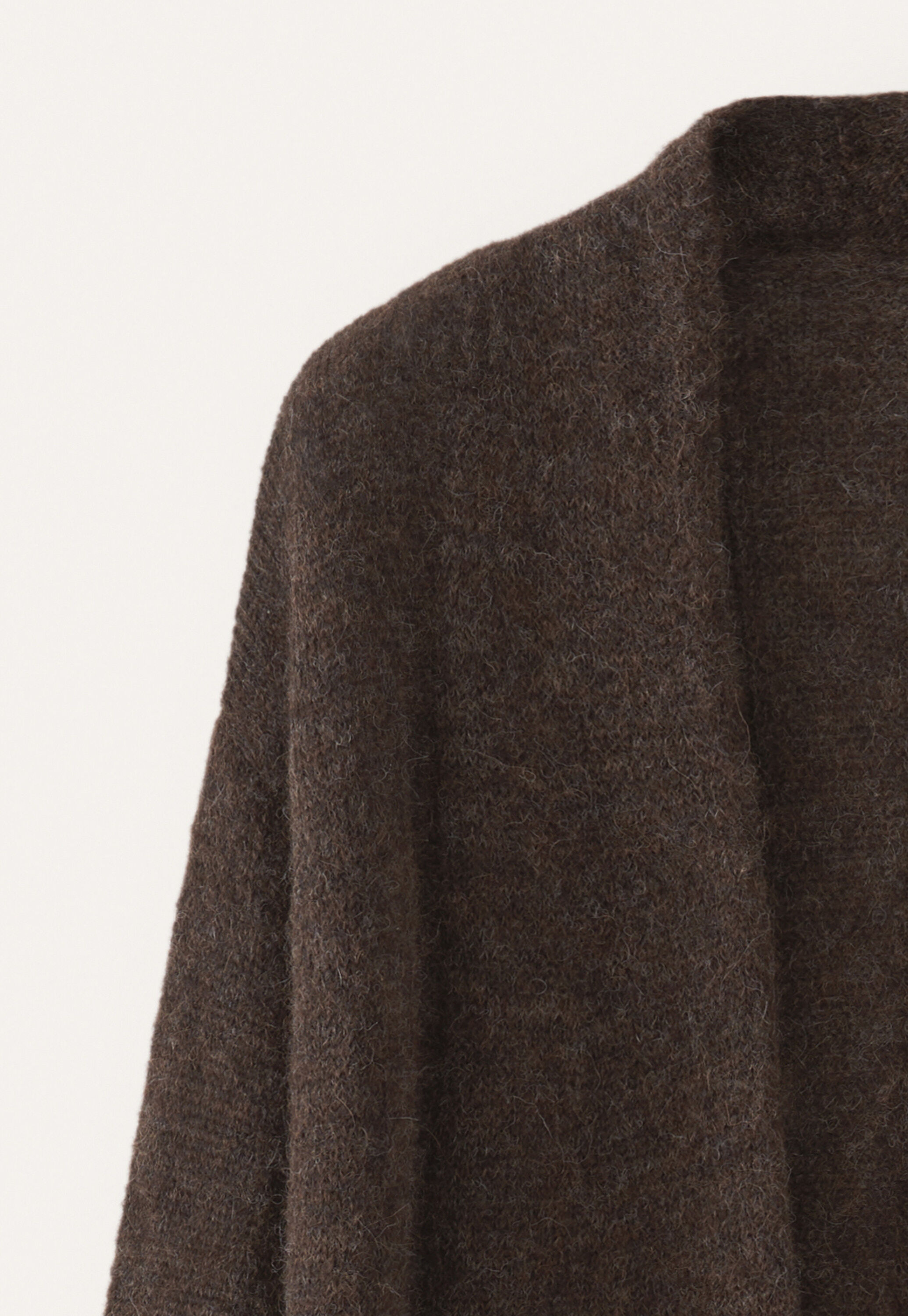 Verschlussloser Cardigan, Dunkelbraun, large