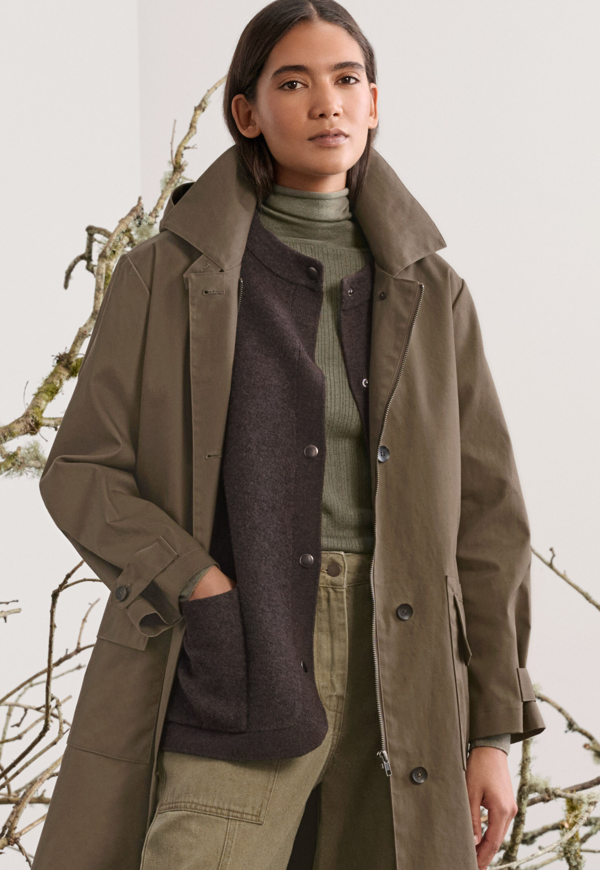 Trenchcoat mit Kapuze