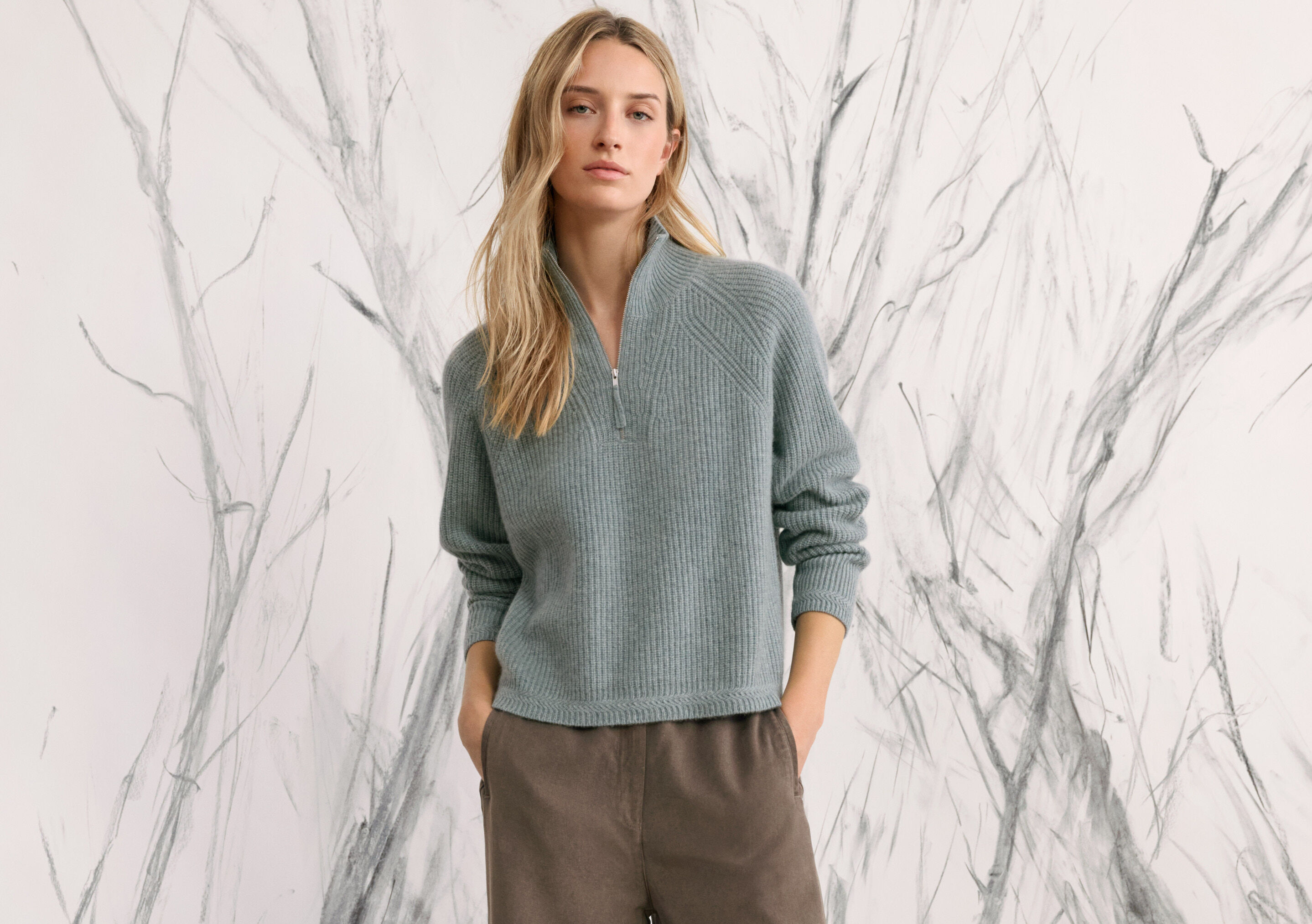Pullover mit Frontrei&szlig;verschluss
