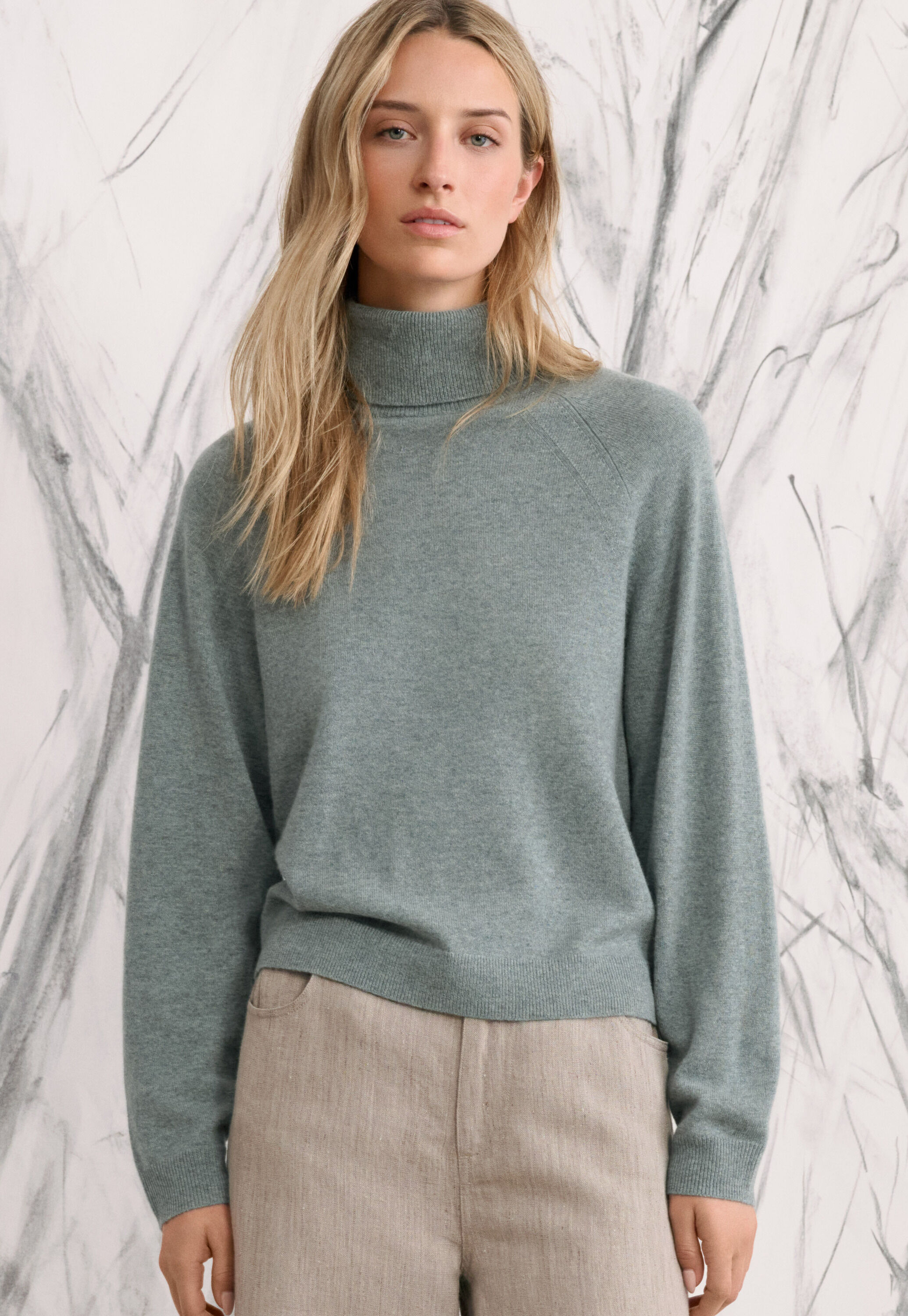 Rollkragenpullover, Lagune, large