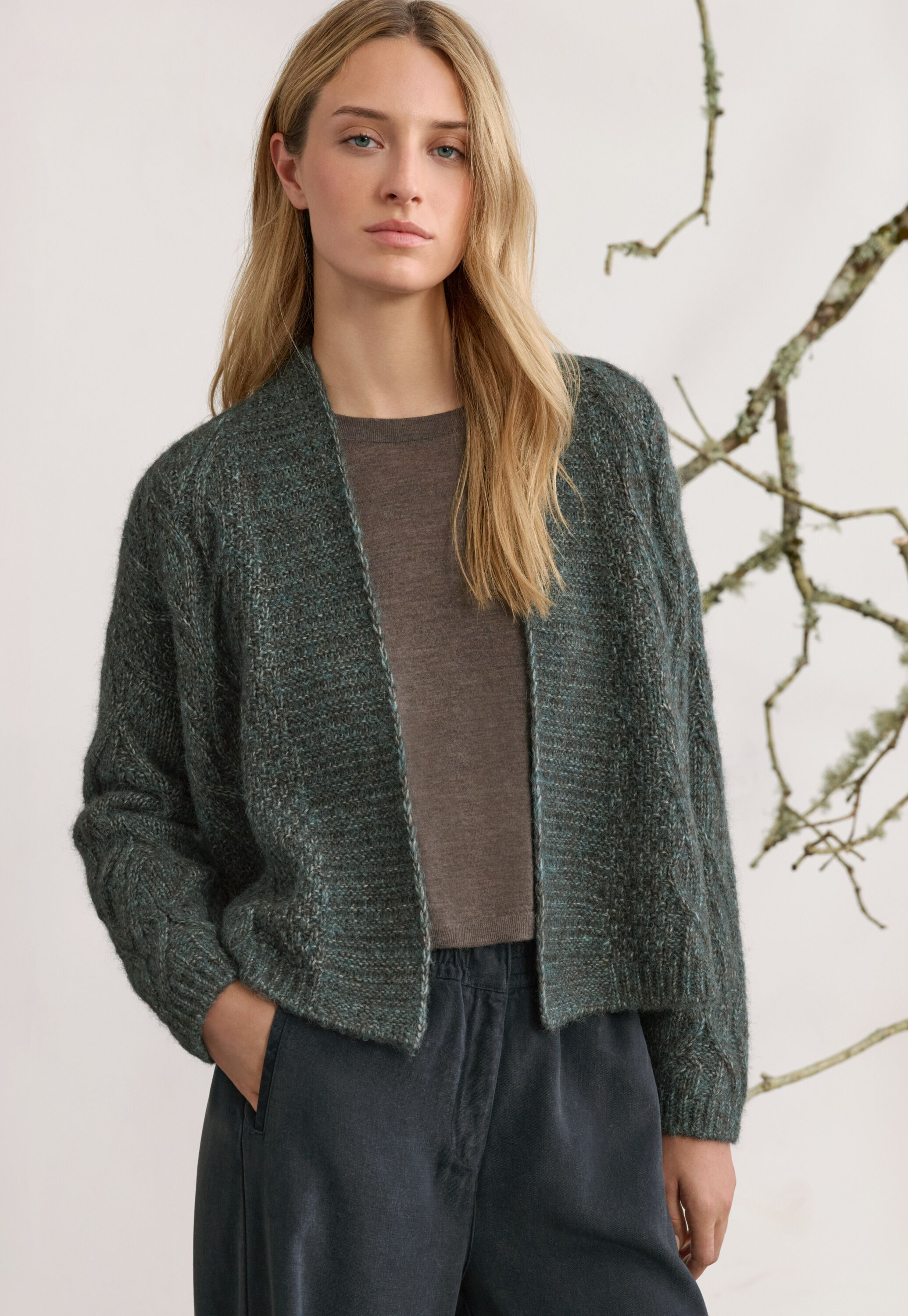 Zopfmuster-Cardigan