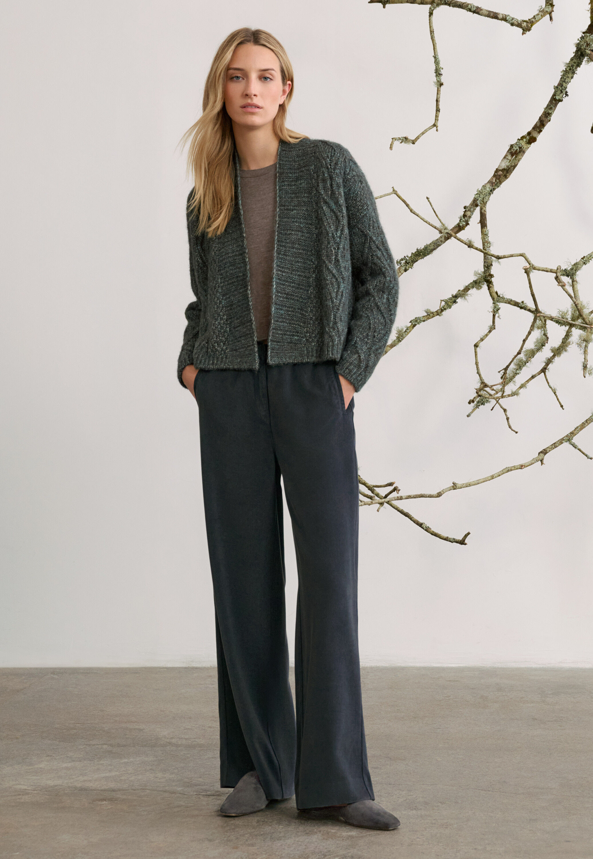 Zopfmuster-Cardigan