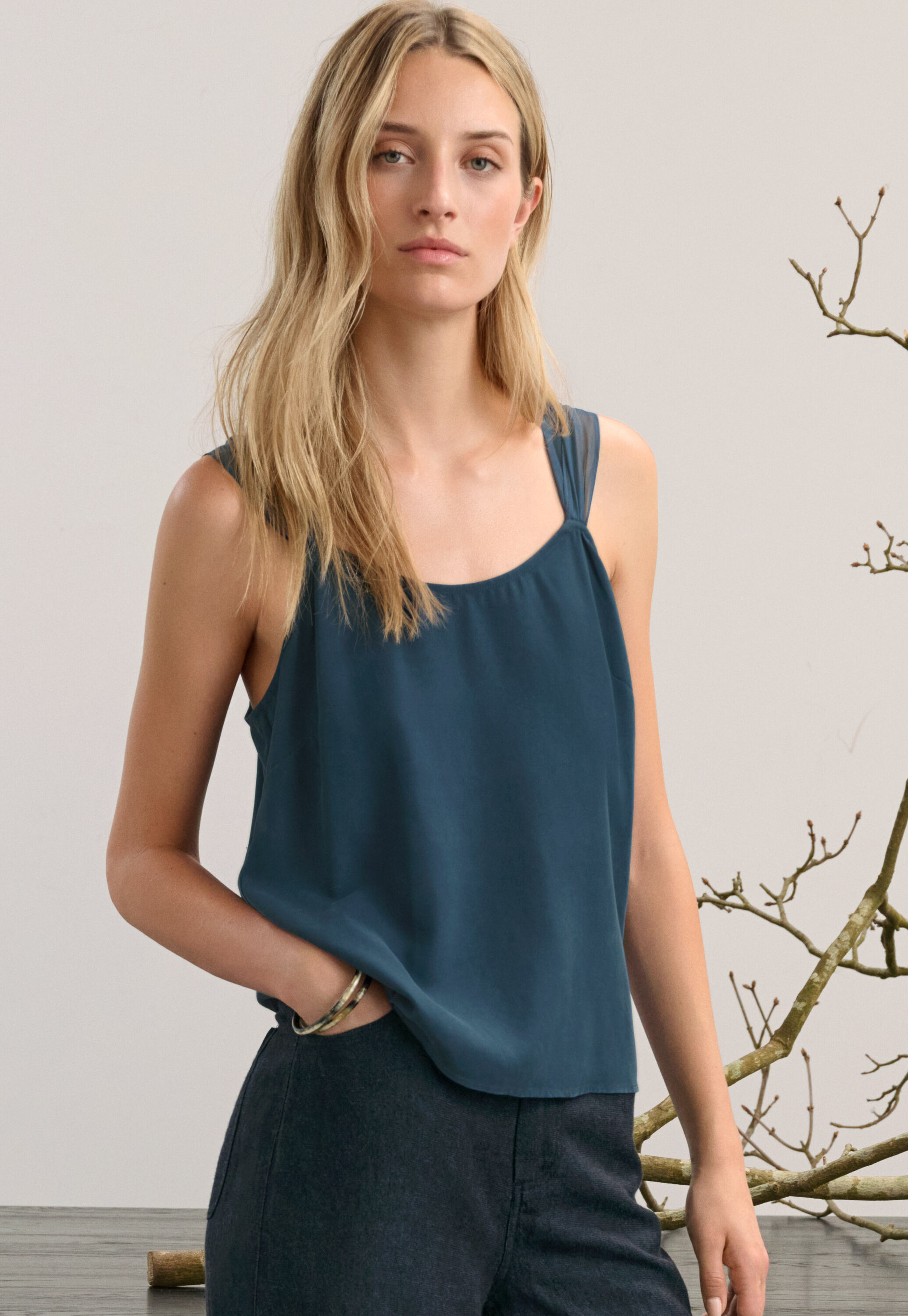 Camisole mit Chiffontr&auml;gern