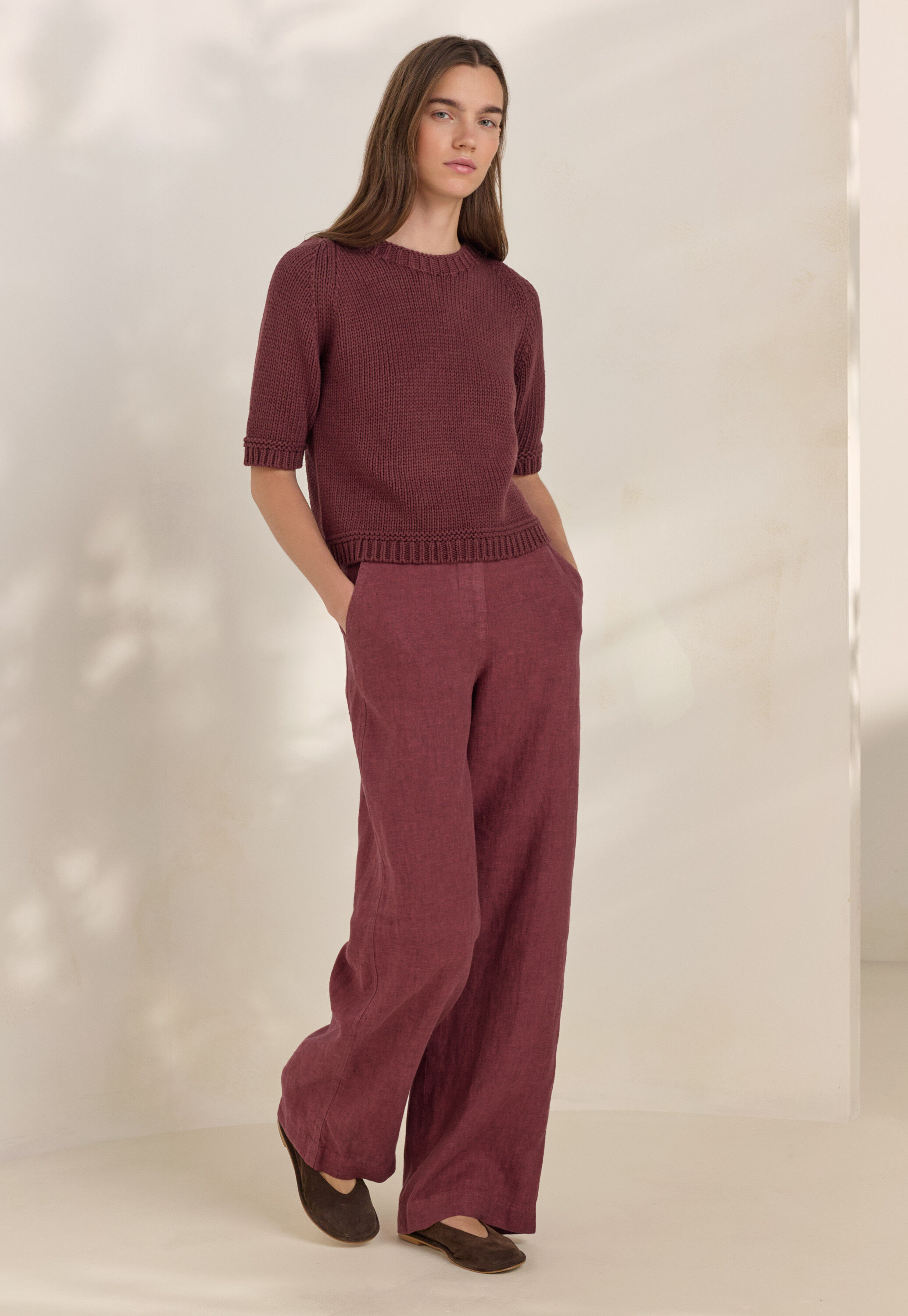 Bluse mit eingewebtem Kreuzmuster