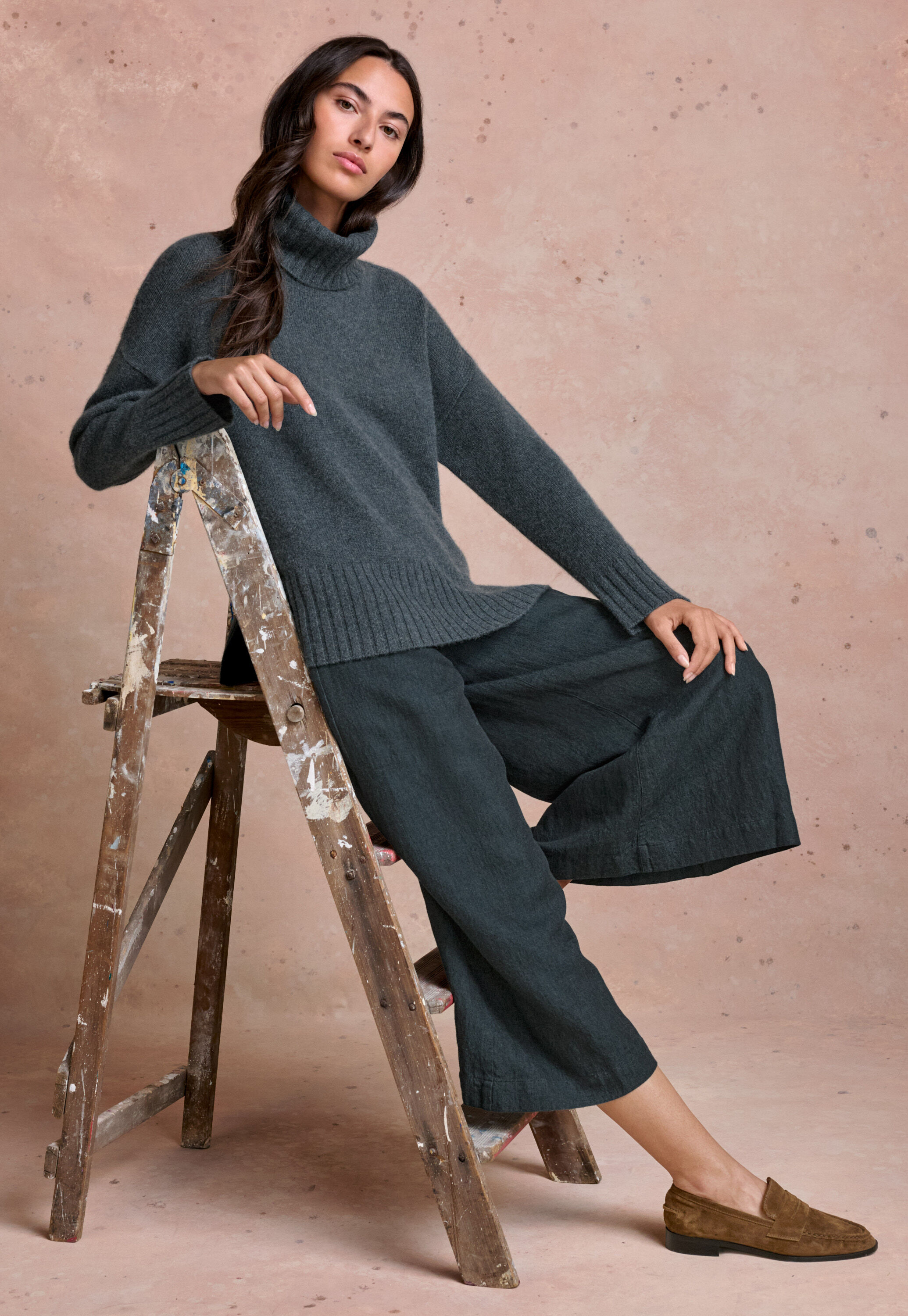 Bluse mit eingewebtem Kreuzmuster
