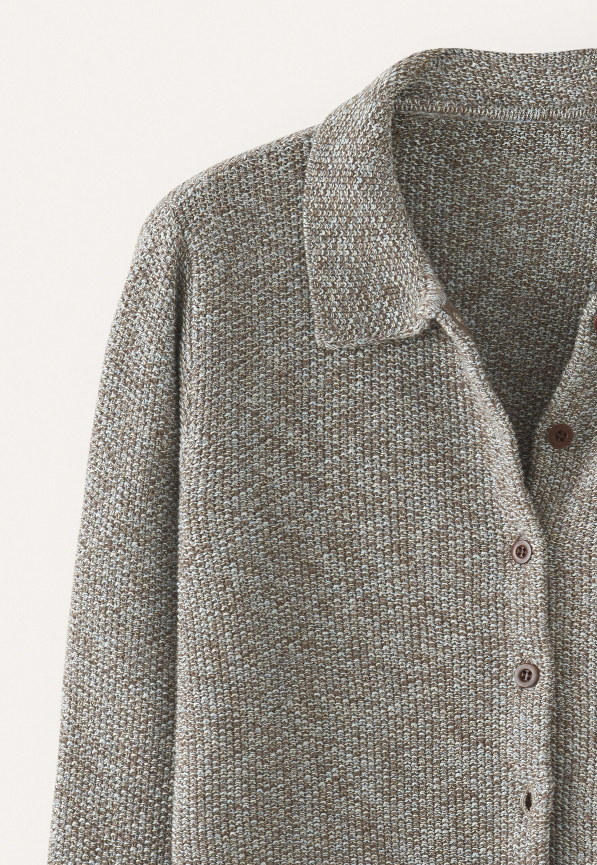 Cardigan im Perlmuster, Taupe/Mint, large