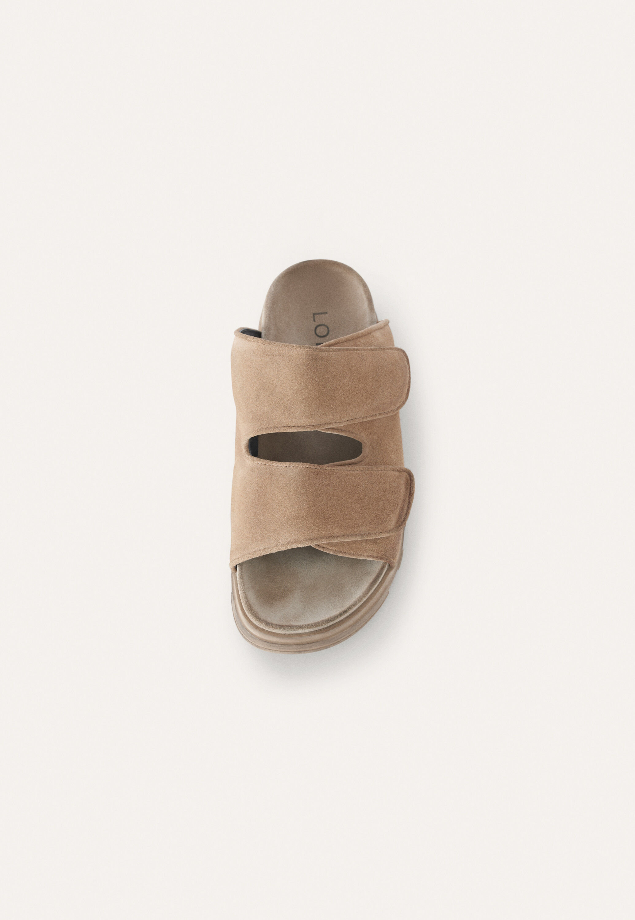 Sandale mit Klettriemen, Taupe, large