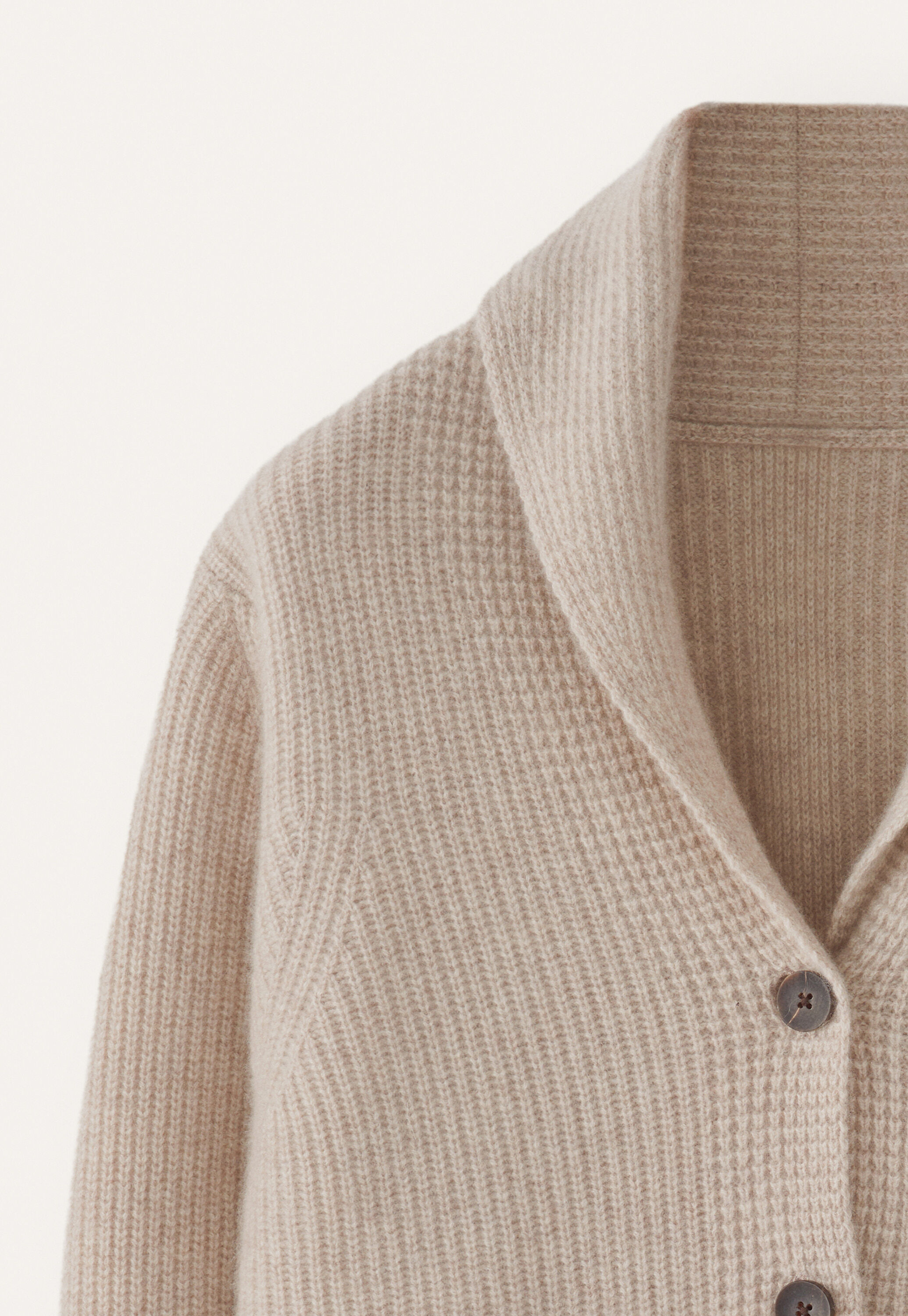 Cardigan mit Schalkragen, Ecru/Rehbraun, large