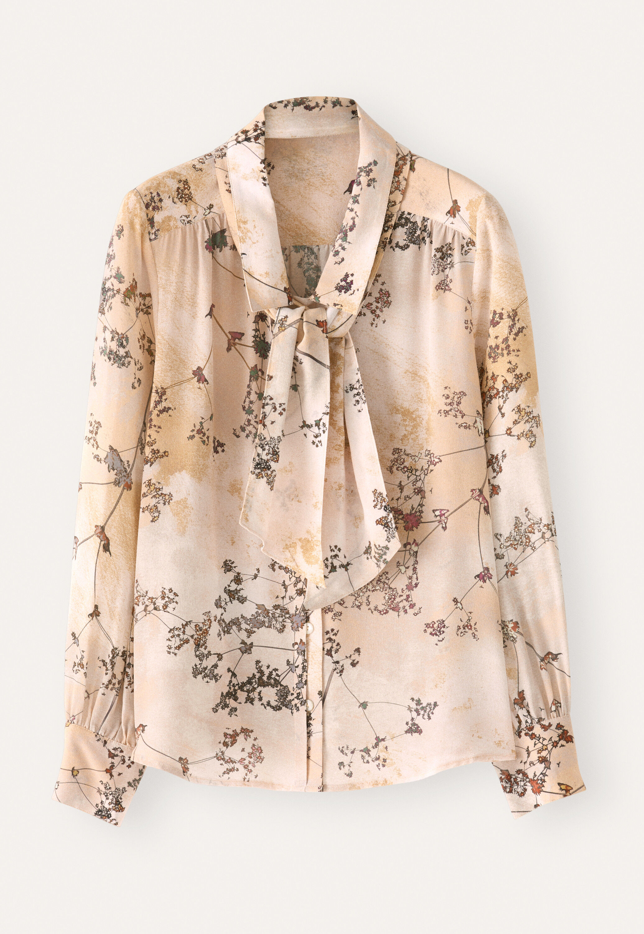 Schluppenbluse mit Print
