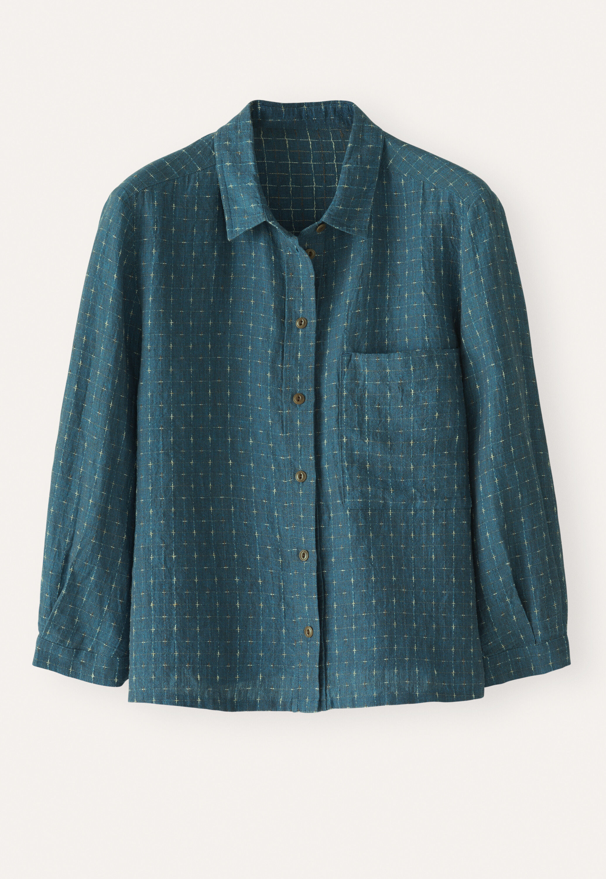 Bluse mit eingewebtem Kreuzmuster