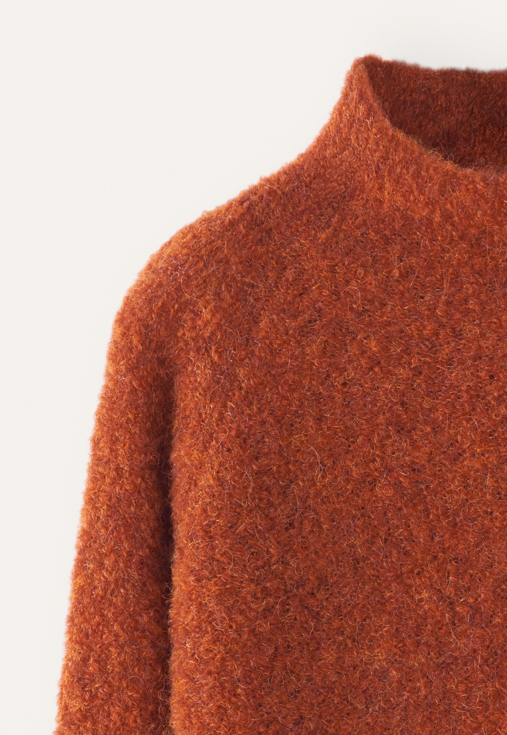 Pullover mit Trichterkragen, Rostorange, large