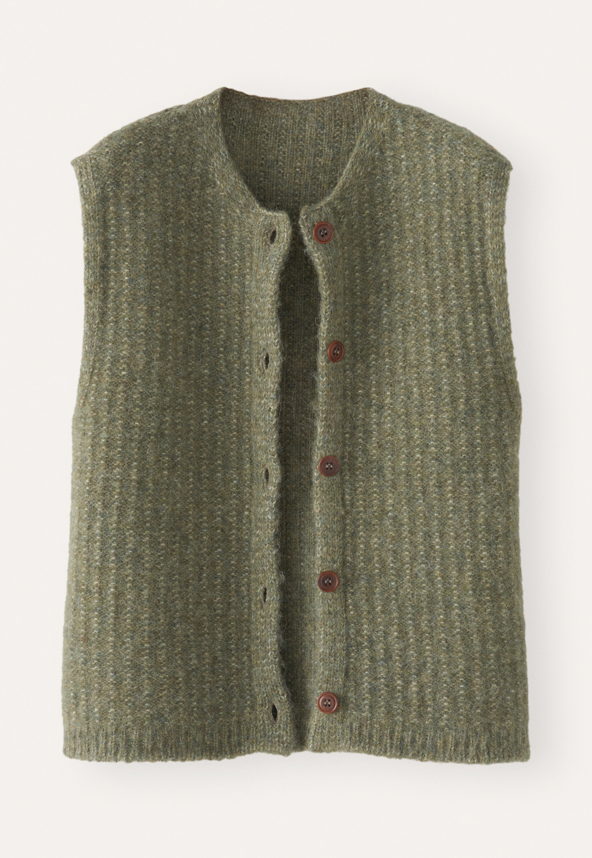 &Auml;rmelloser Cardigan, Khaki, large