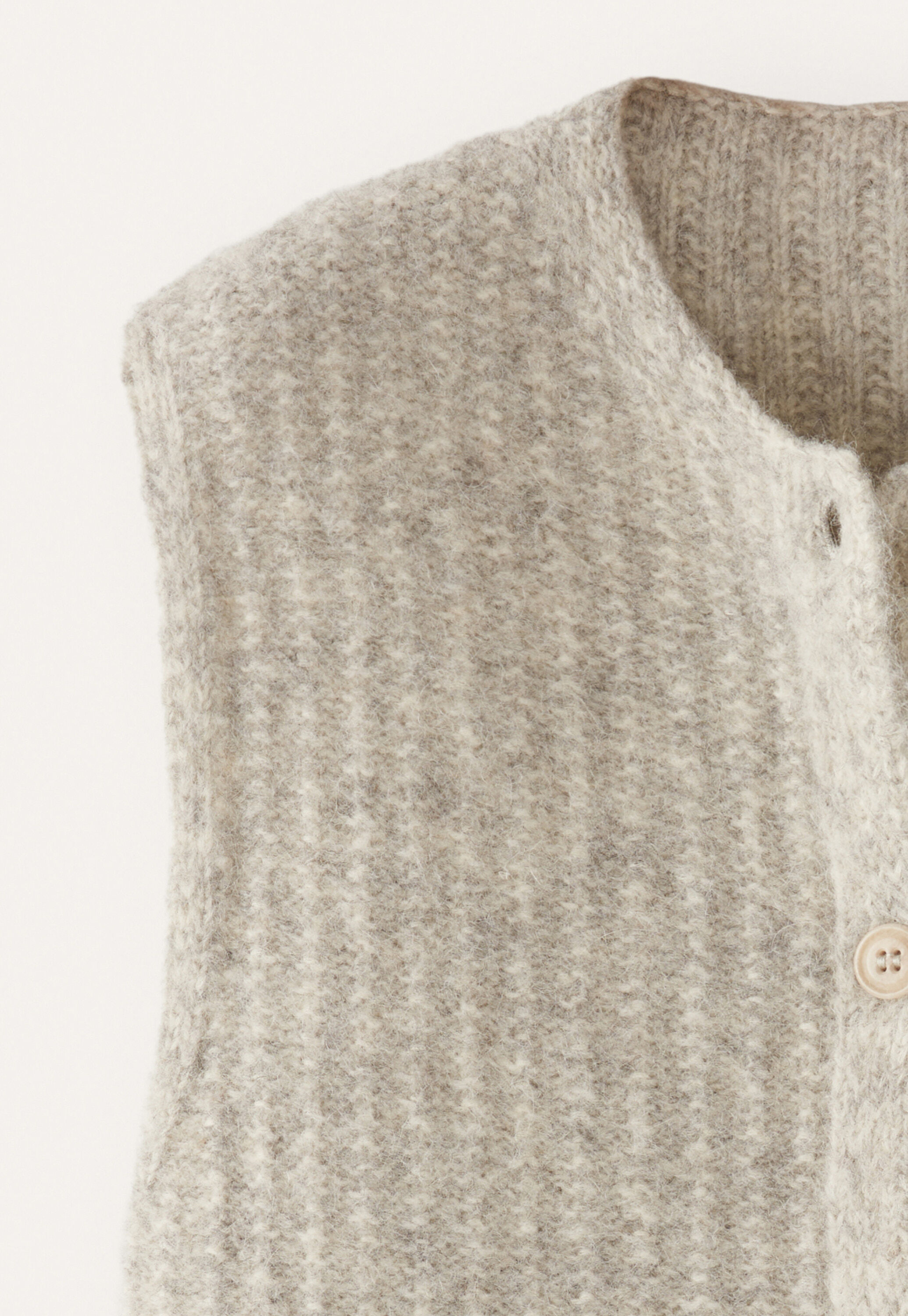&Auml;rmelloser Cardigan, Blasses Grau, large
