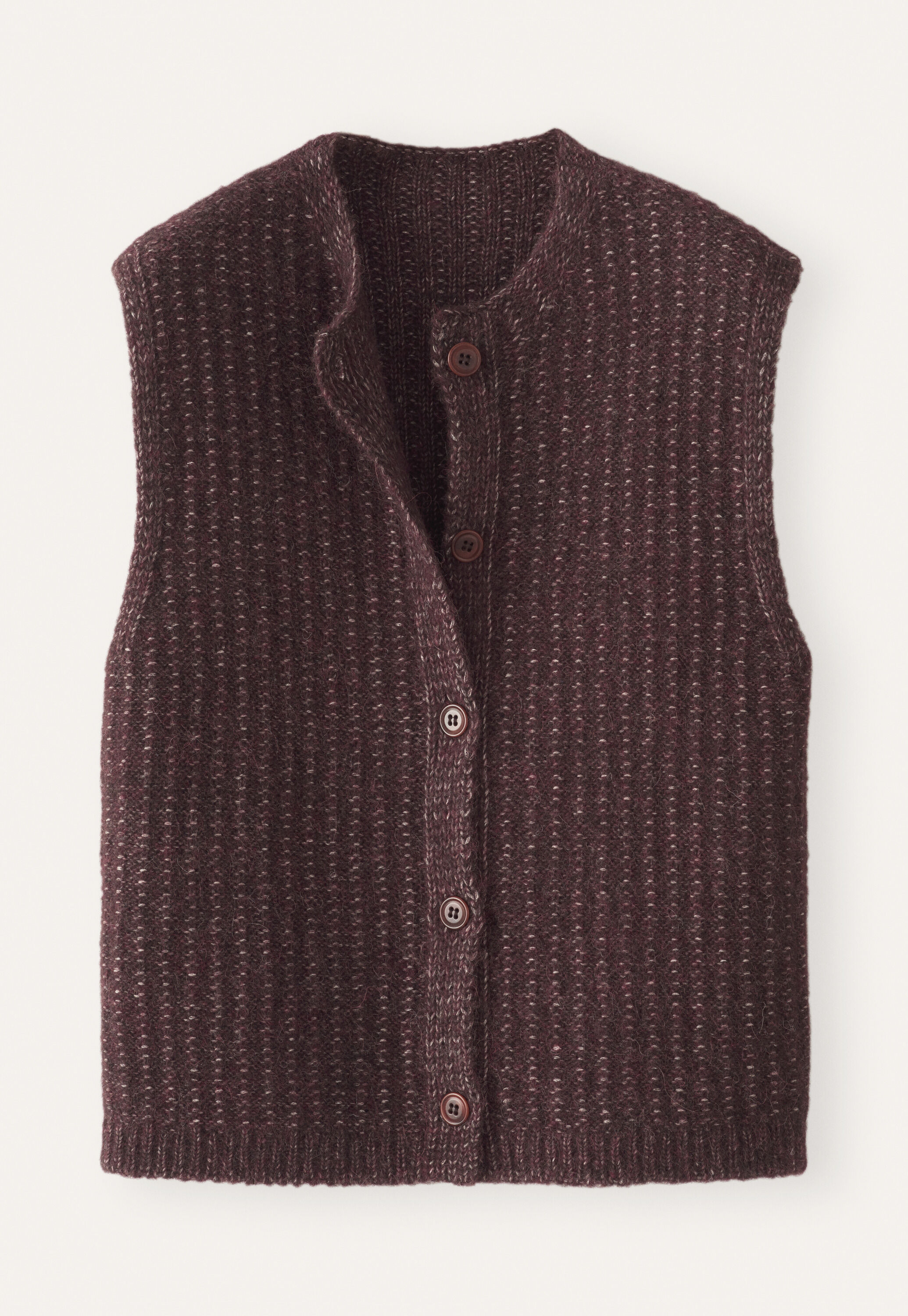 &Auml;rmelloser Cardigan, Maronenbraun, large