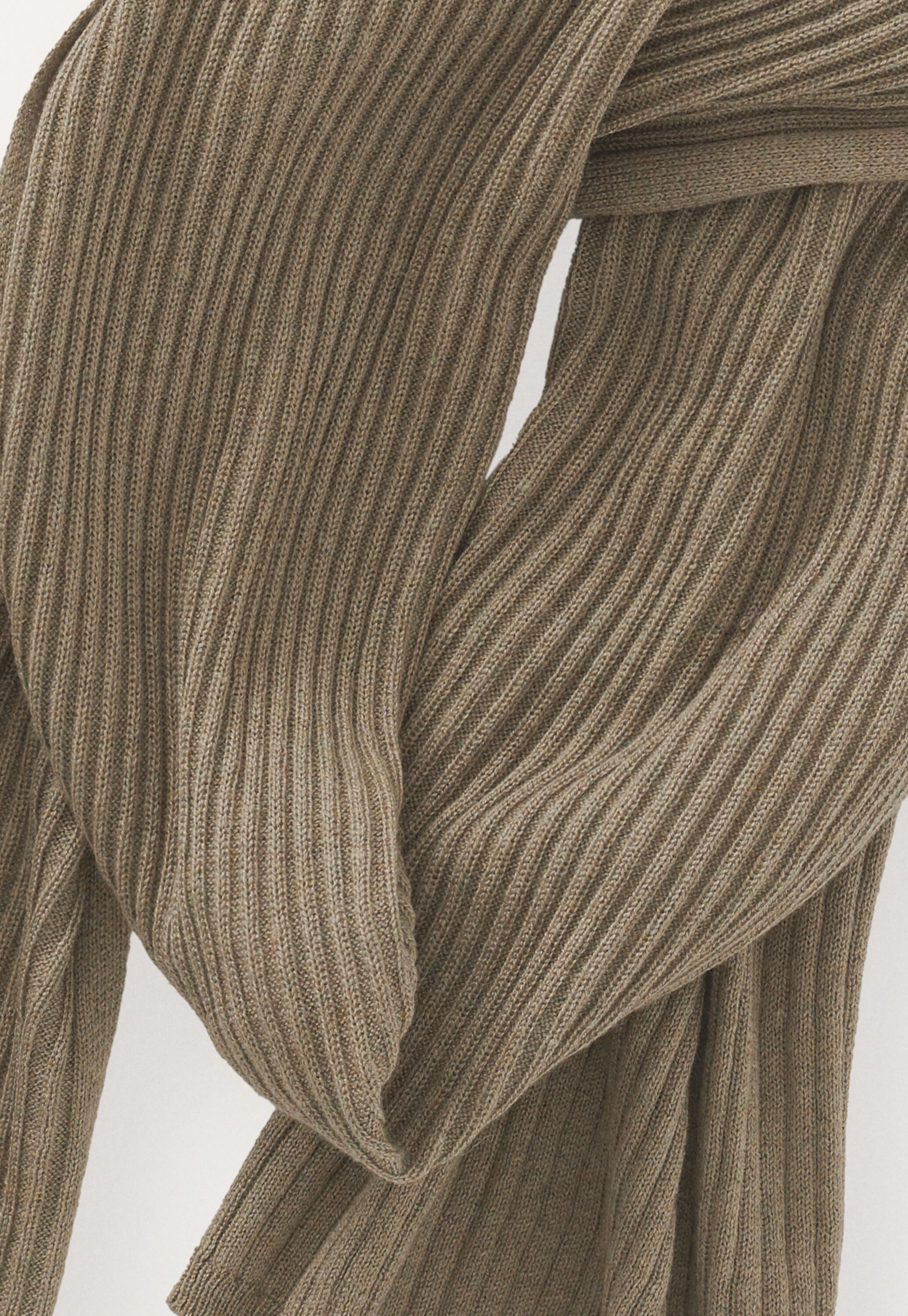 Rippstrickschal, Moos-Taupe, large