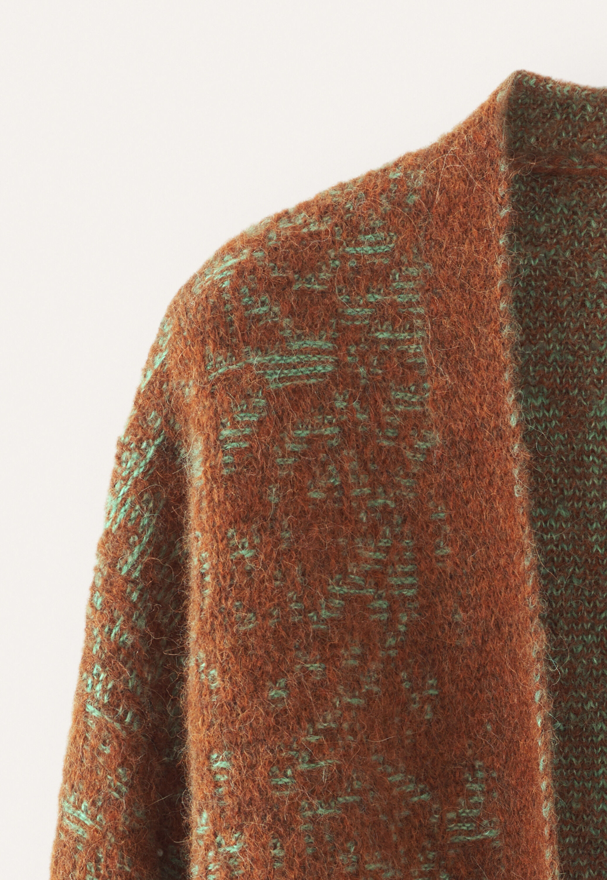 Kimono-Cardigan im Spitzenmuster, Chili/Aqua, large