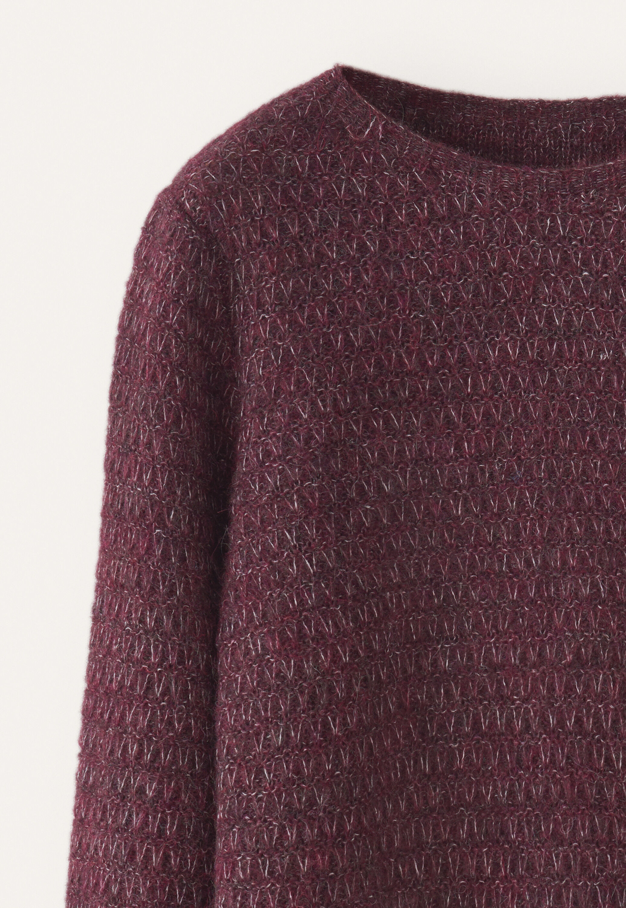 Fangmuster-Pullover, Dunkle Pflaume, large
