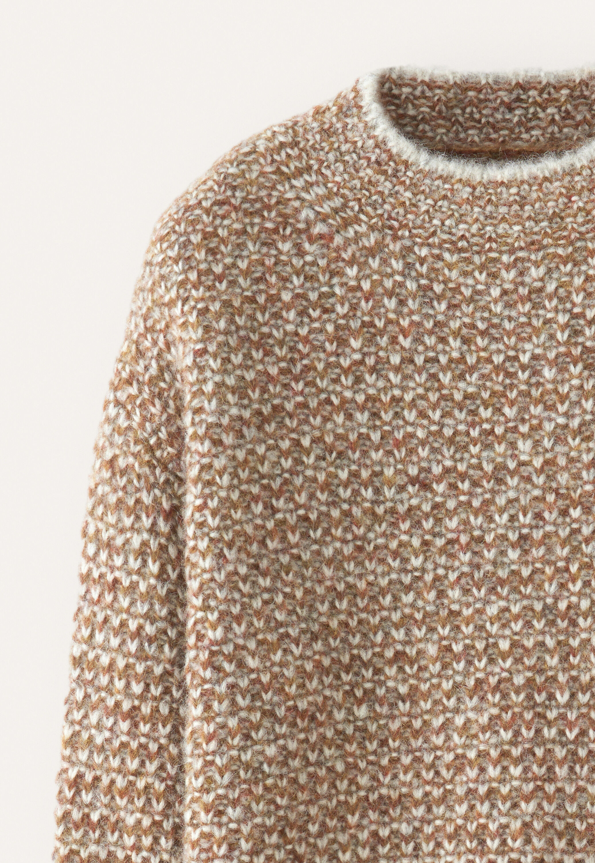 Gemusterter Strickpullover, Rost/Grau, large