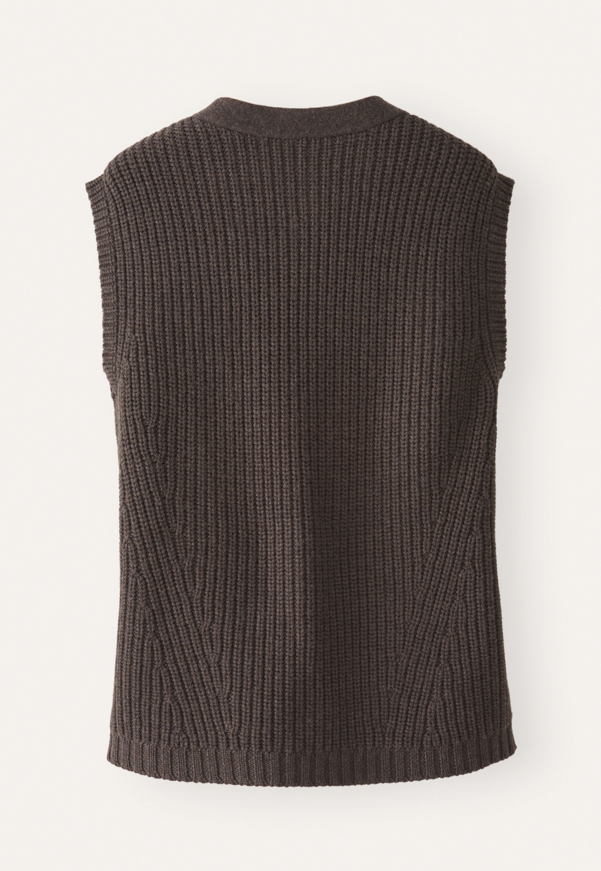 Strickgilet, Dunkelbraun, large