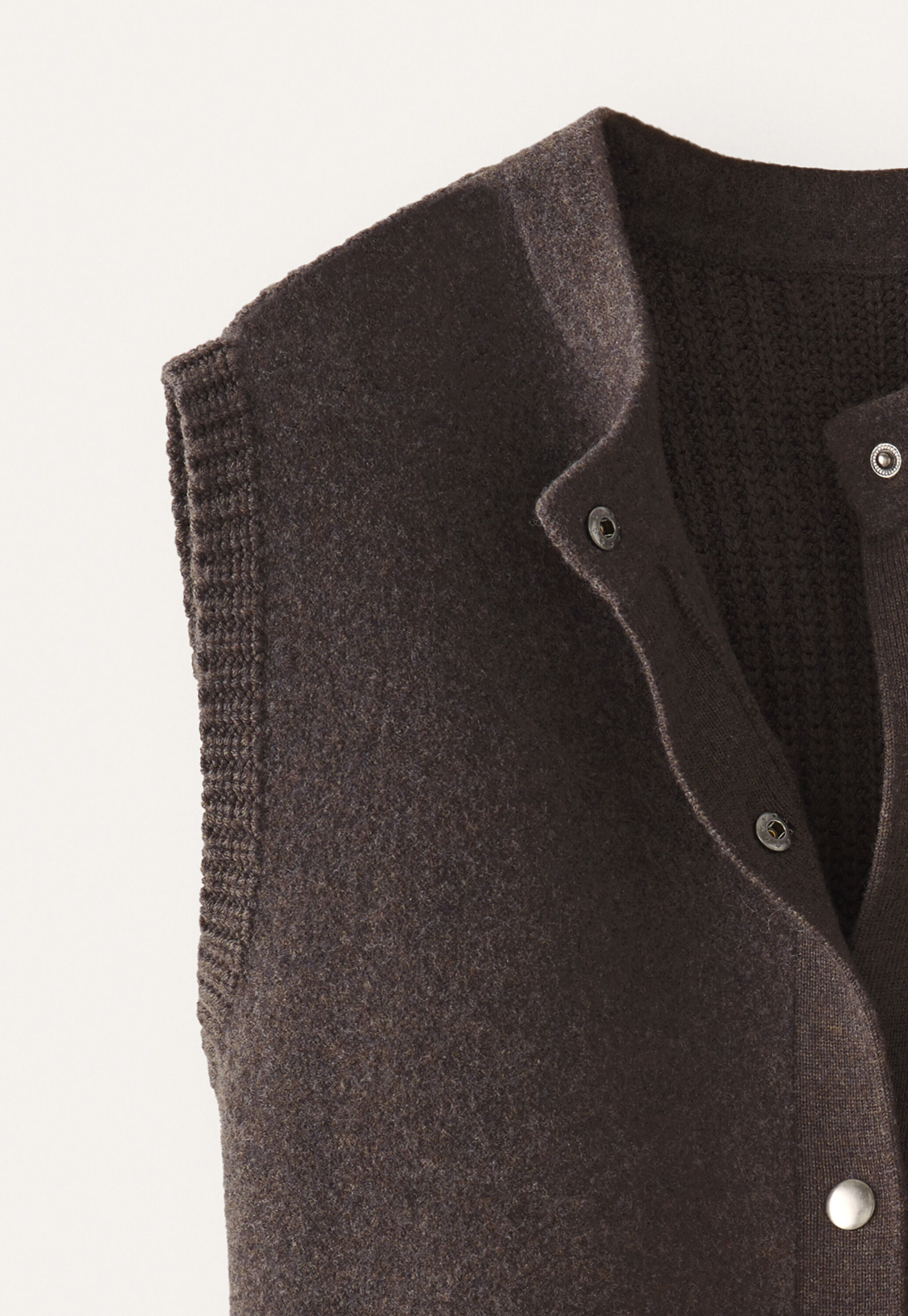 Strickgilet, Dunkelbraun, large