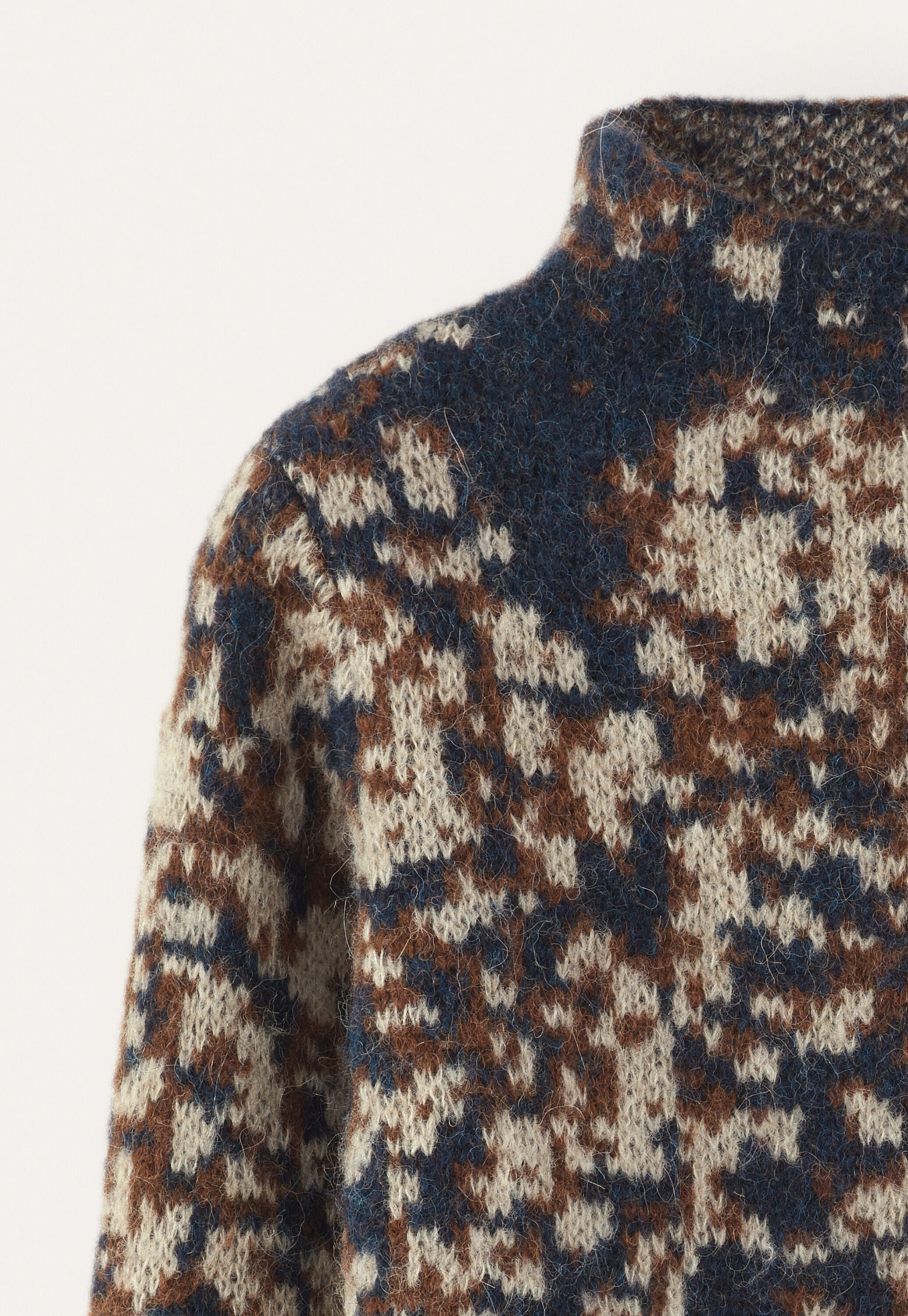 Jacquardpullover, Petrol/Rost, large