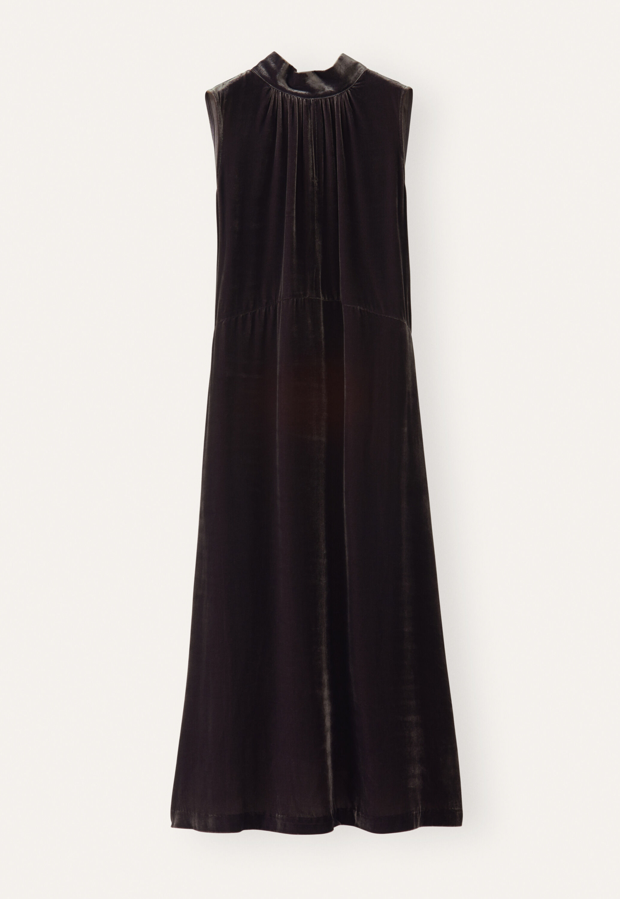 &Auml;rmelloses Kleid mit Bindeband, Dunkle Maulbeere, large