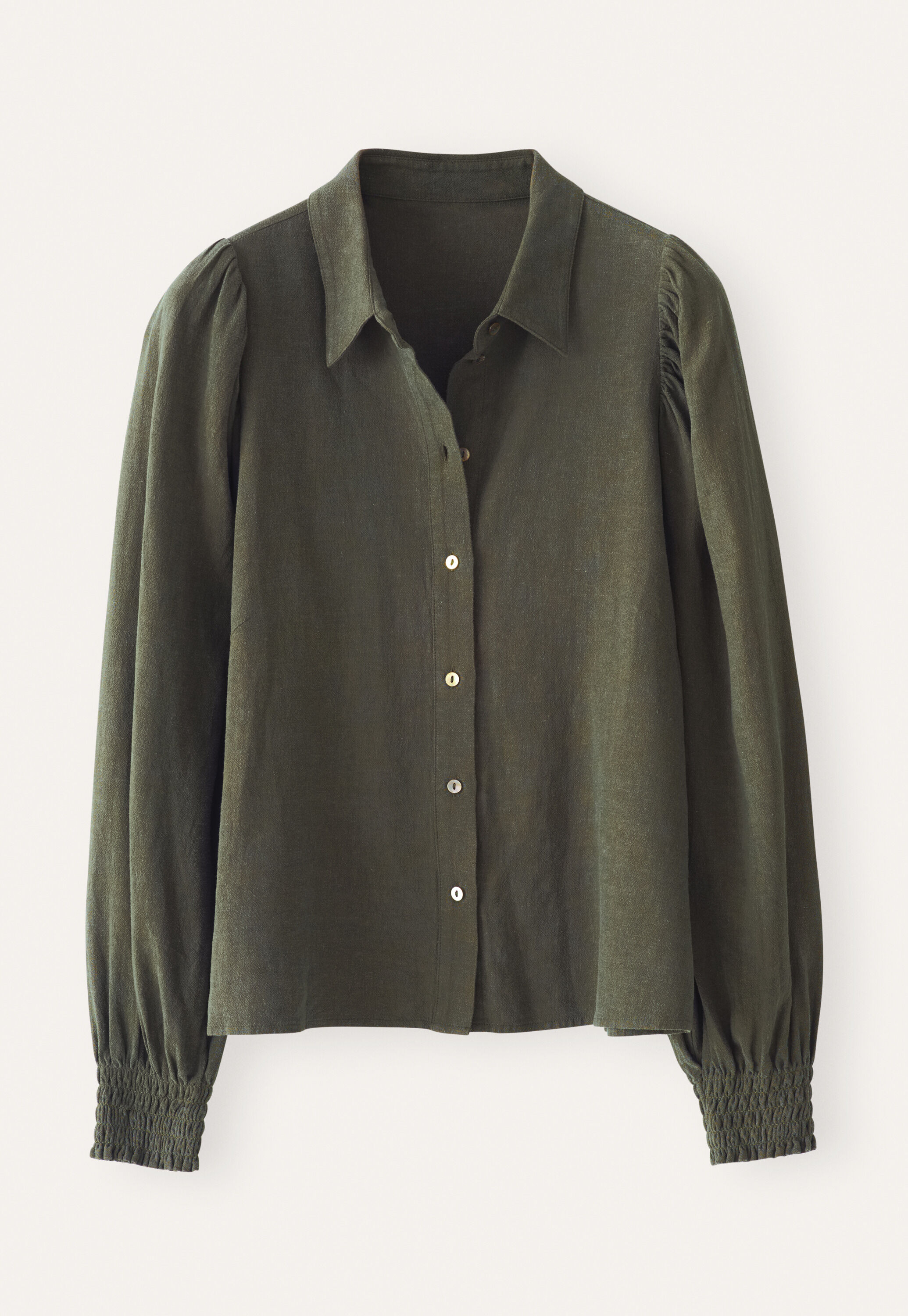Bluse mit gerafften &Auml;rmeln, Dukles Khaki, large
