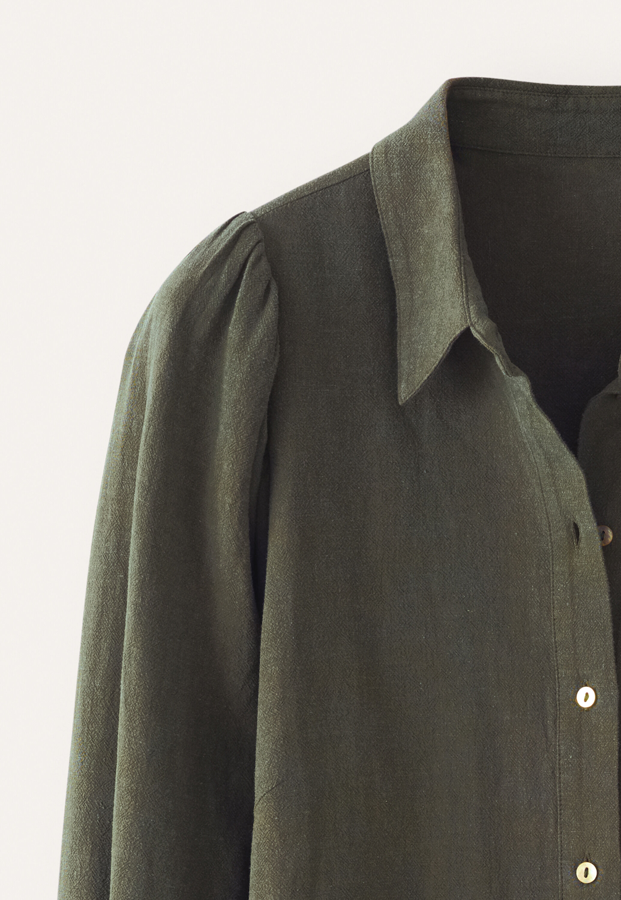 Bluse mit gerafften &Auml;rmeln, Dukles Khaki, large