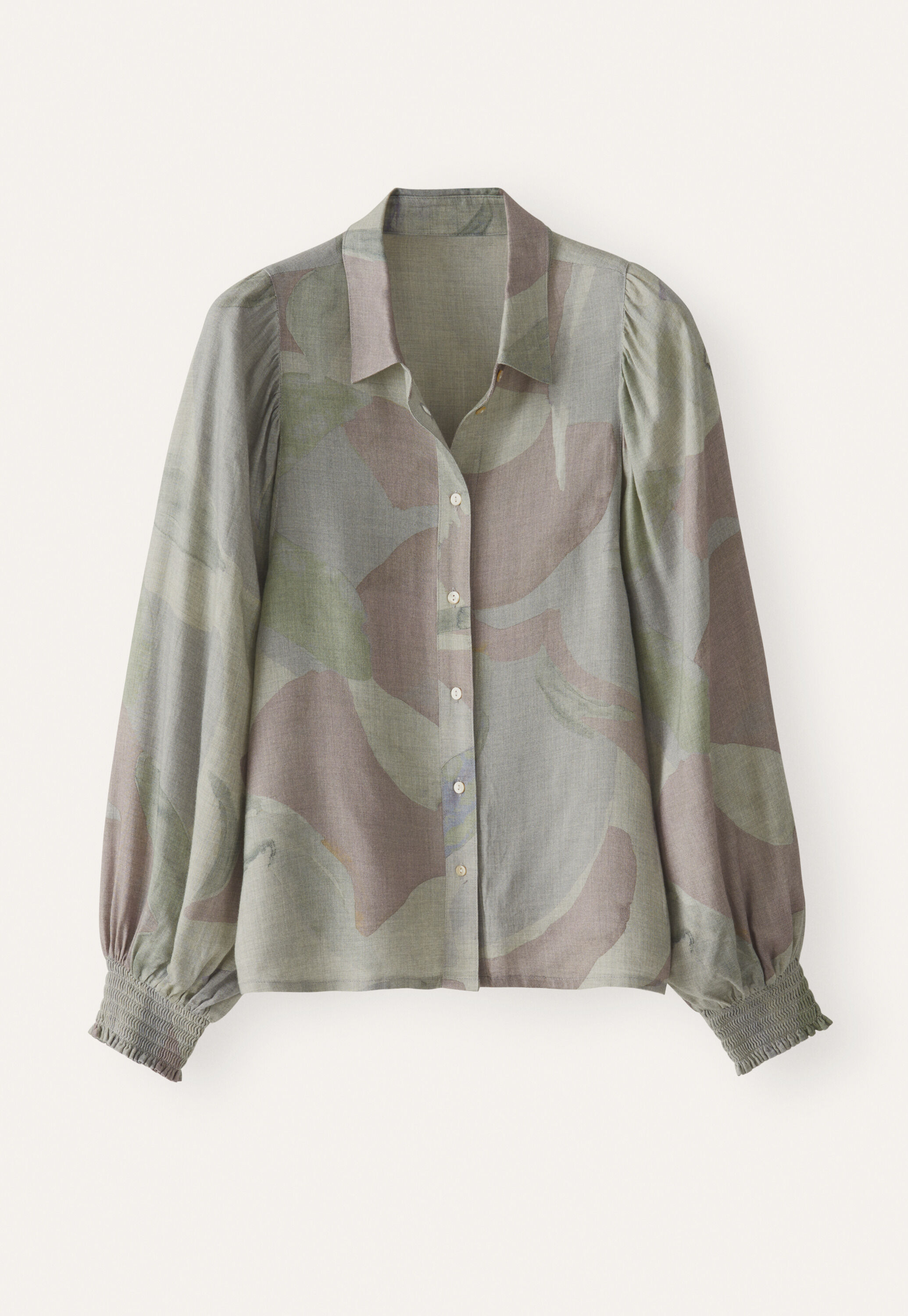 Bedruckte Bluse, Grau/Rosa, large