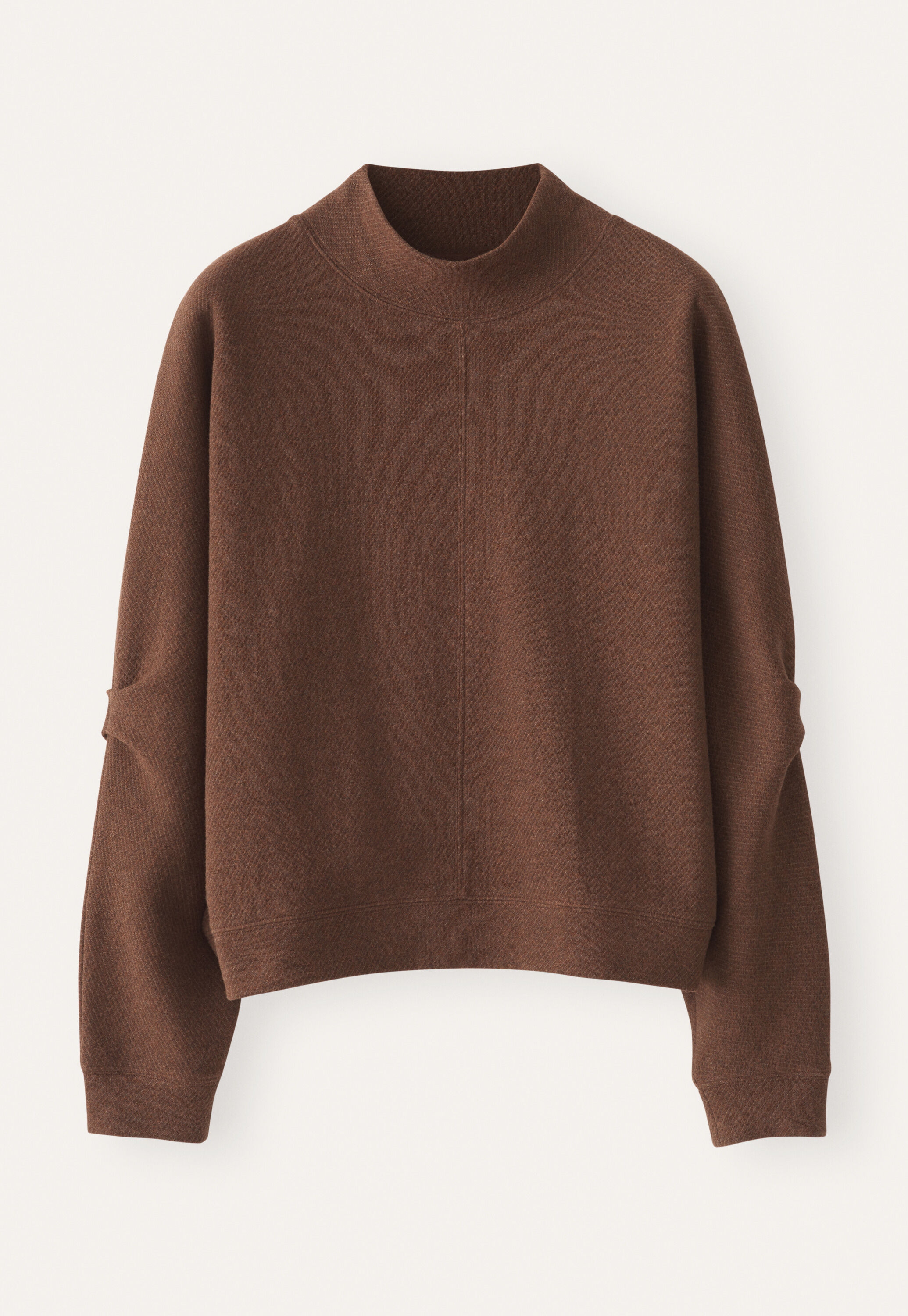 Sweatshirt mit Falten&auml;rmeln, Kastanie, large