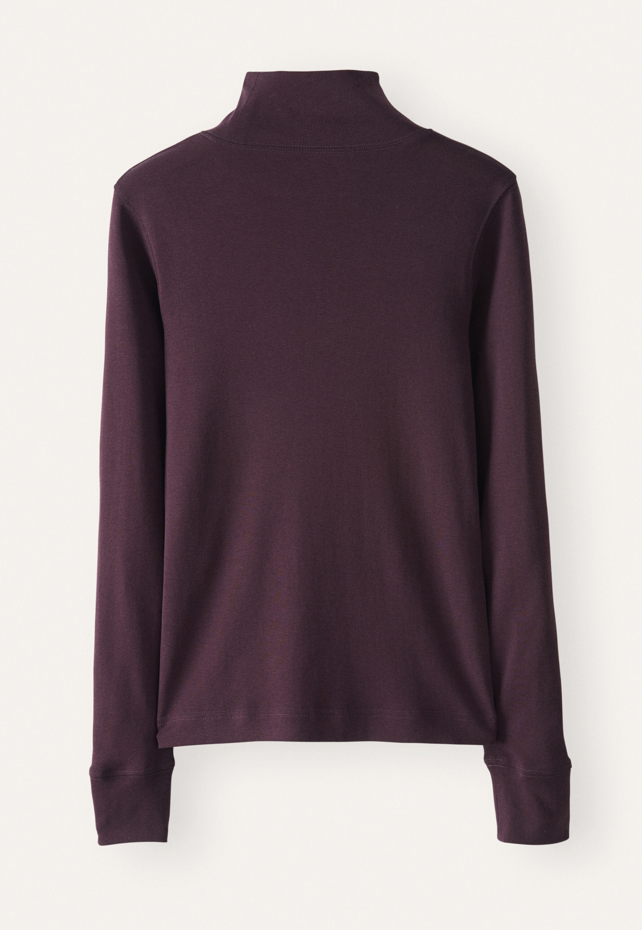 Jersey-Oberteil mit Stehkragen, Brombeere, large