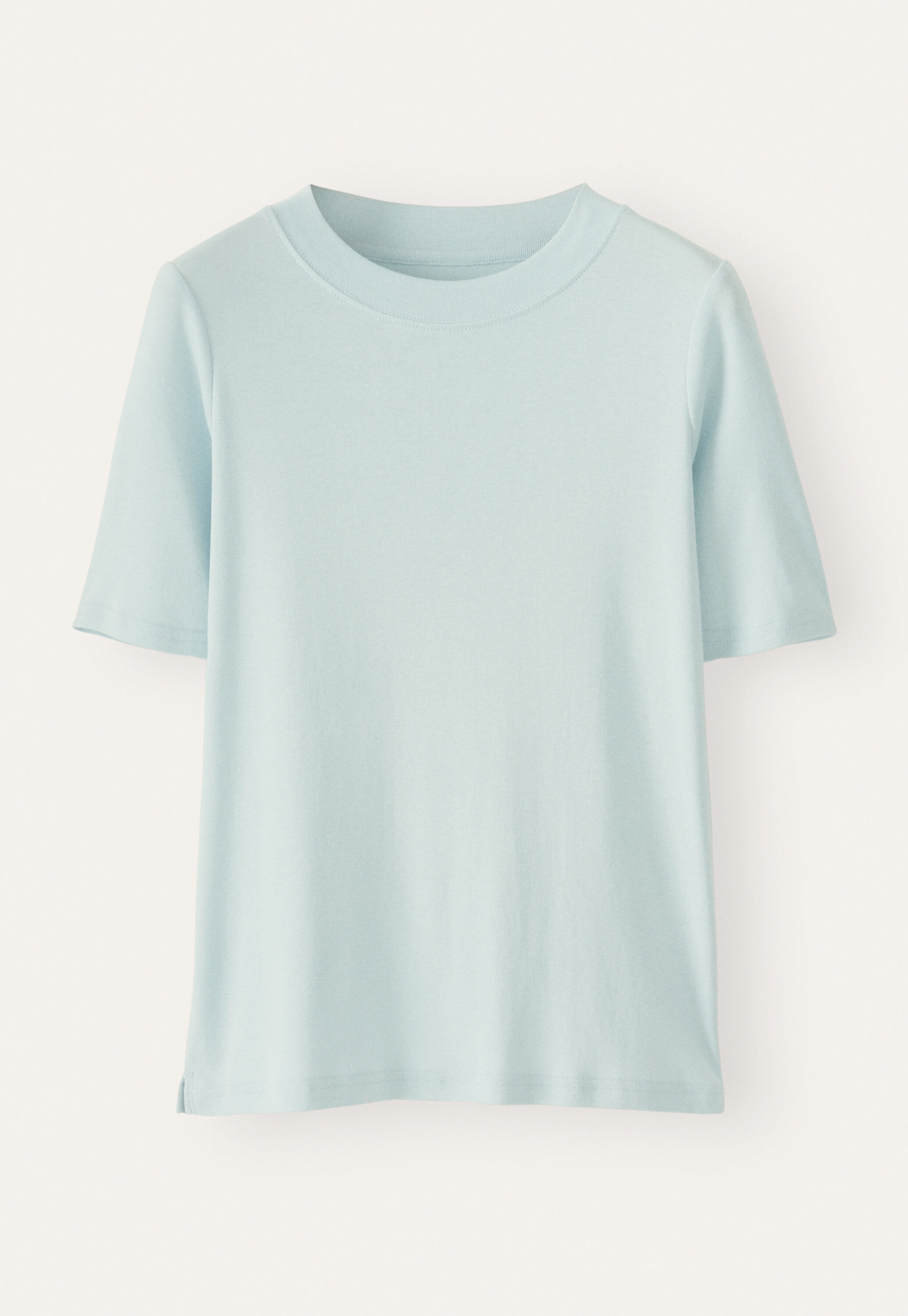 T-Shirt aus Seide und Baumwolle, Aqua-Nebel, large