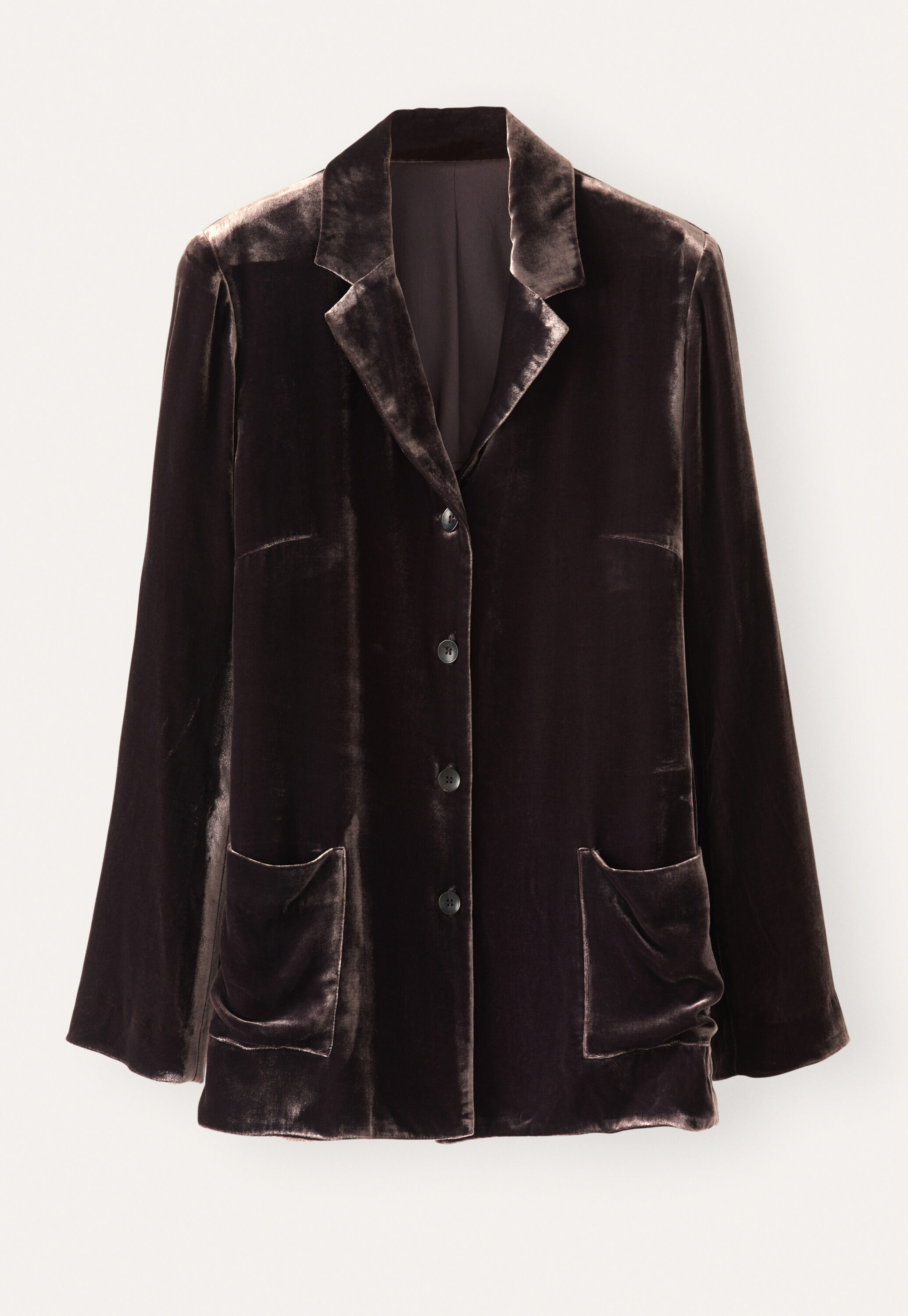 Lange Samtjacke, Dunkle Maulbeere, large