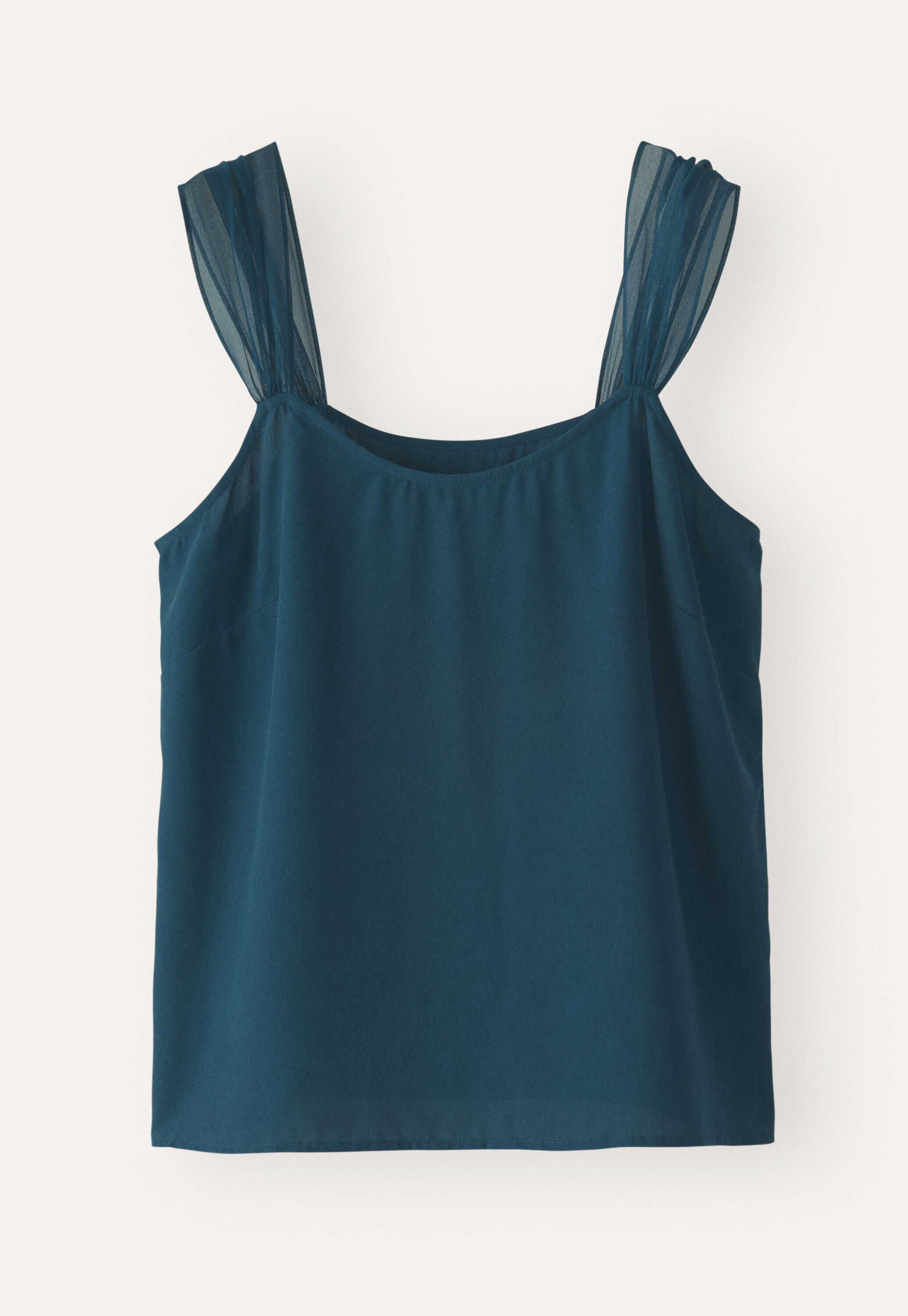 Camisole mit Chiffontr&auml;gern, Dunkles Aquamarin, large