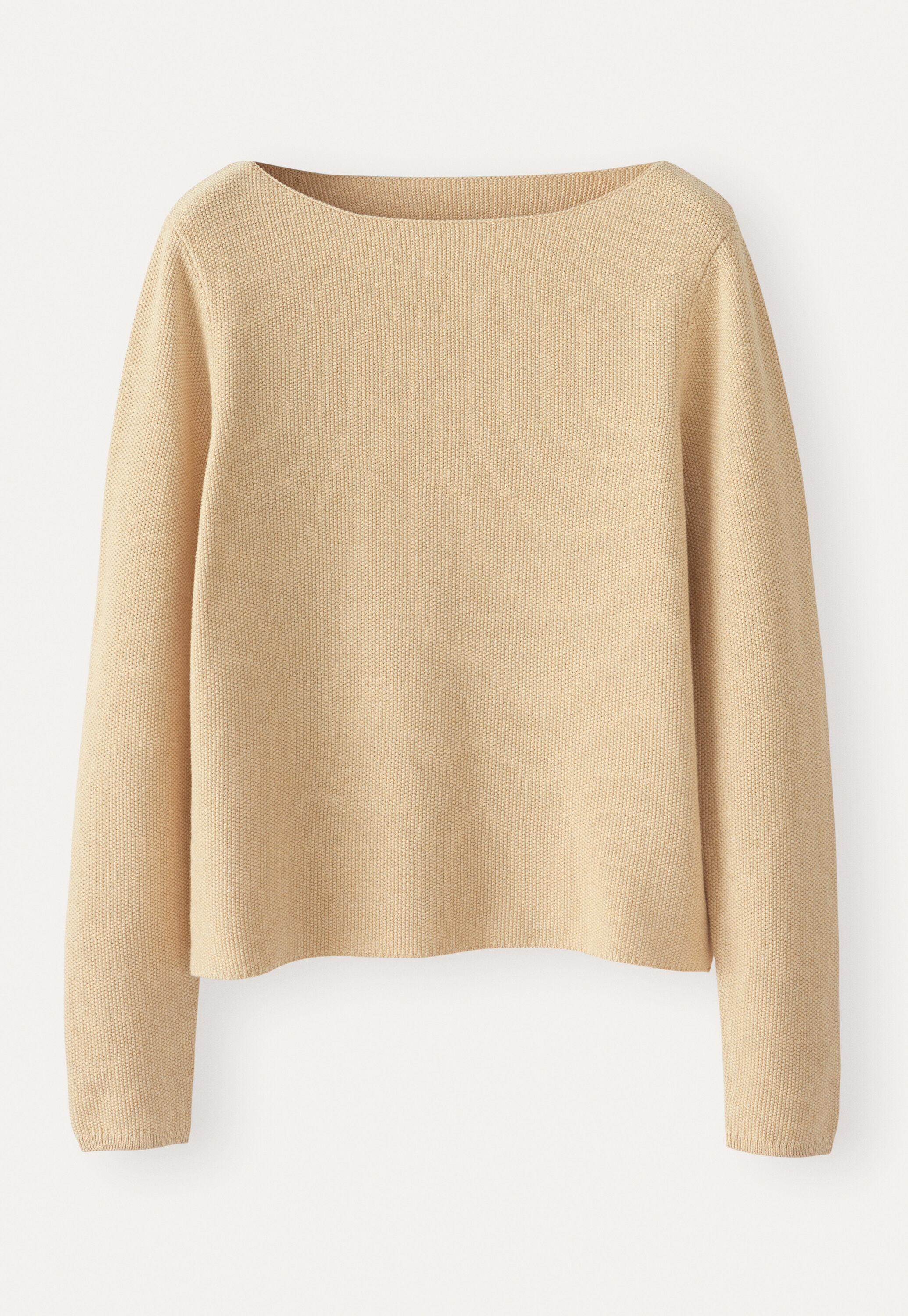 Pullover mit U-Boot-Ausschnitt, Blasses Maisgelb, large