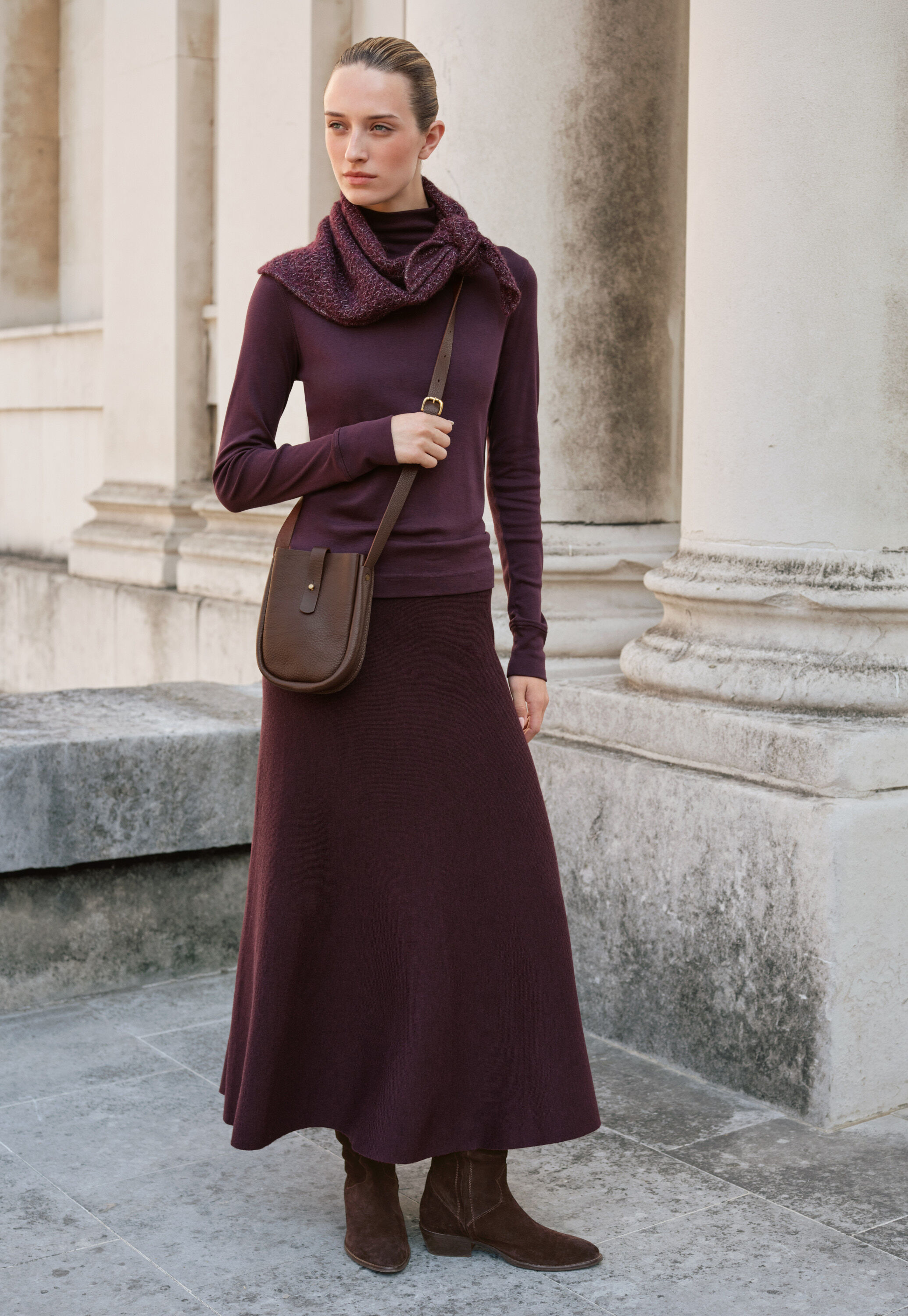 Strickrock, Aubergine, large