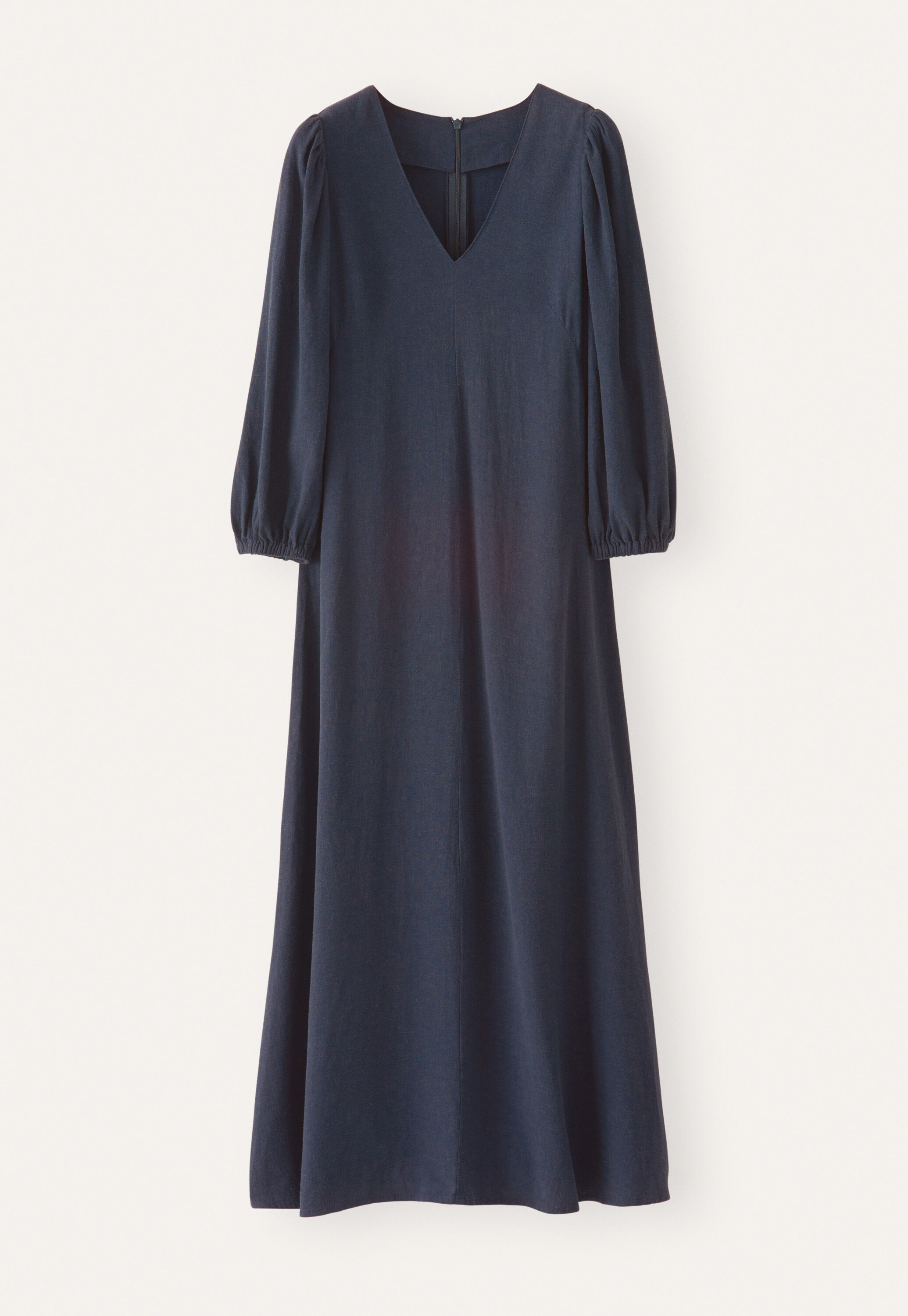 Langes Kleid mit V-Ausschnitt, Mitternacht, large
