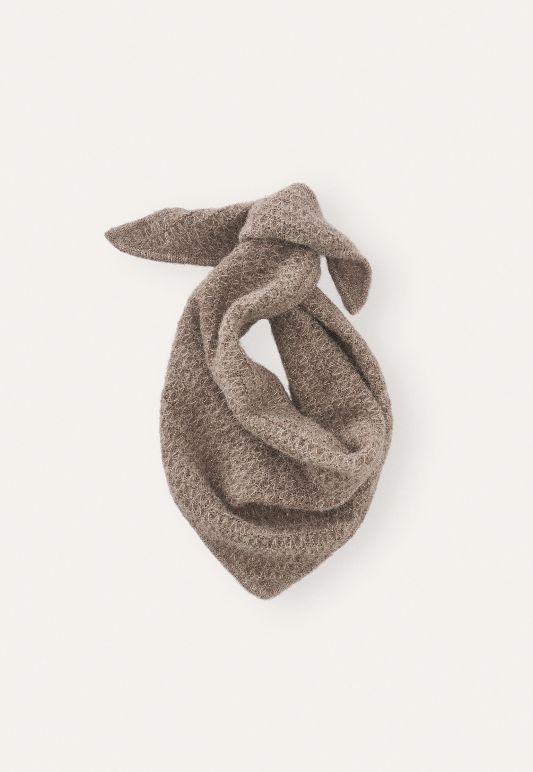 Dreieckiger Fangmuster-Schal, Taupe-Braun, large
