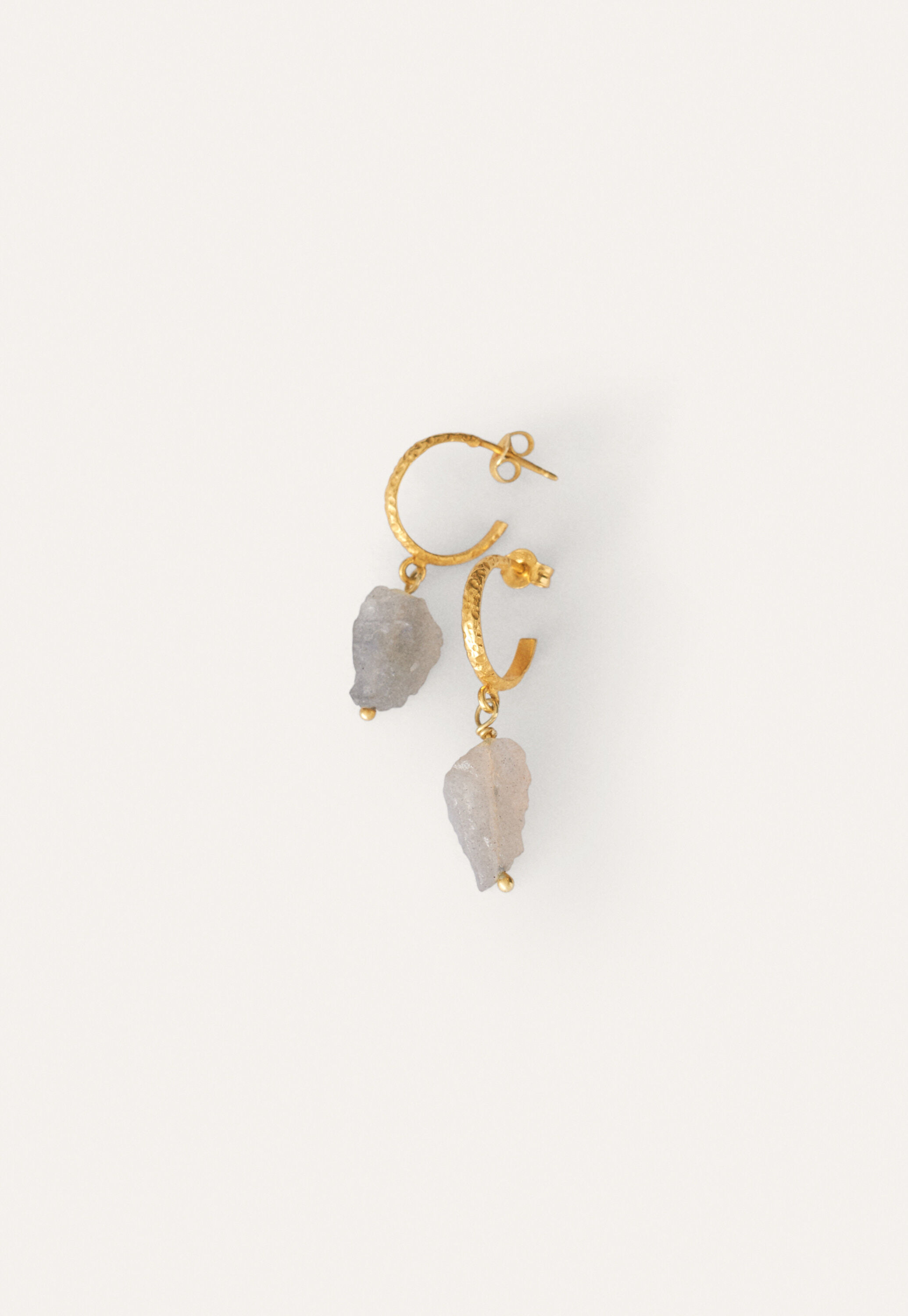 Ohrringe mit Steinanh&auml;nger, Gold, large