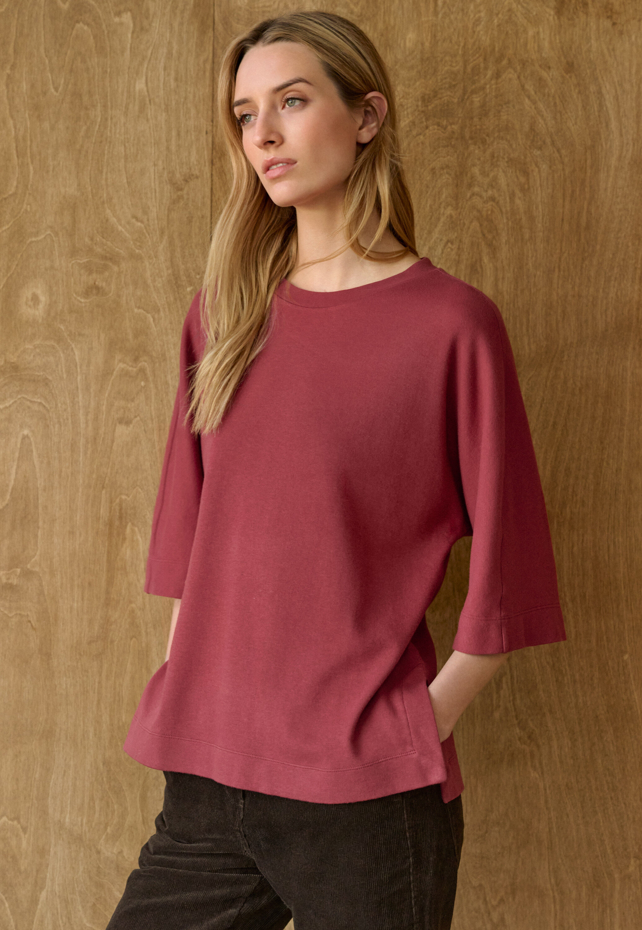 Ripppullover mit Rundhalsausschnitt