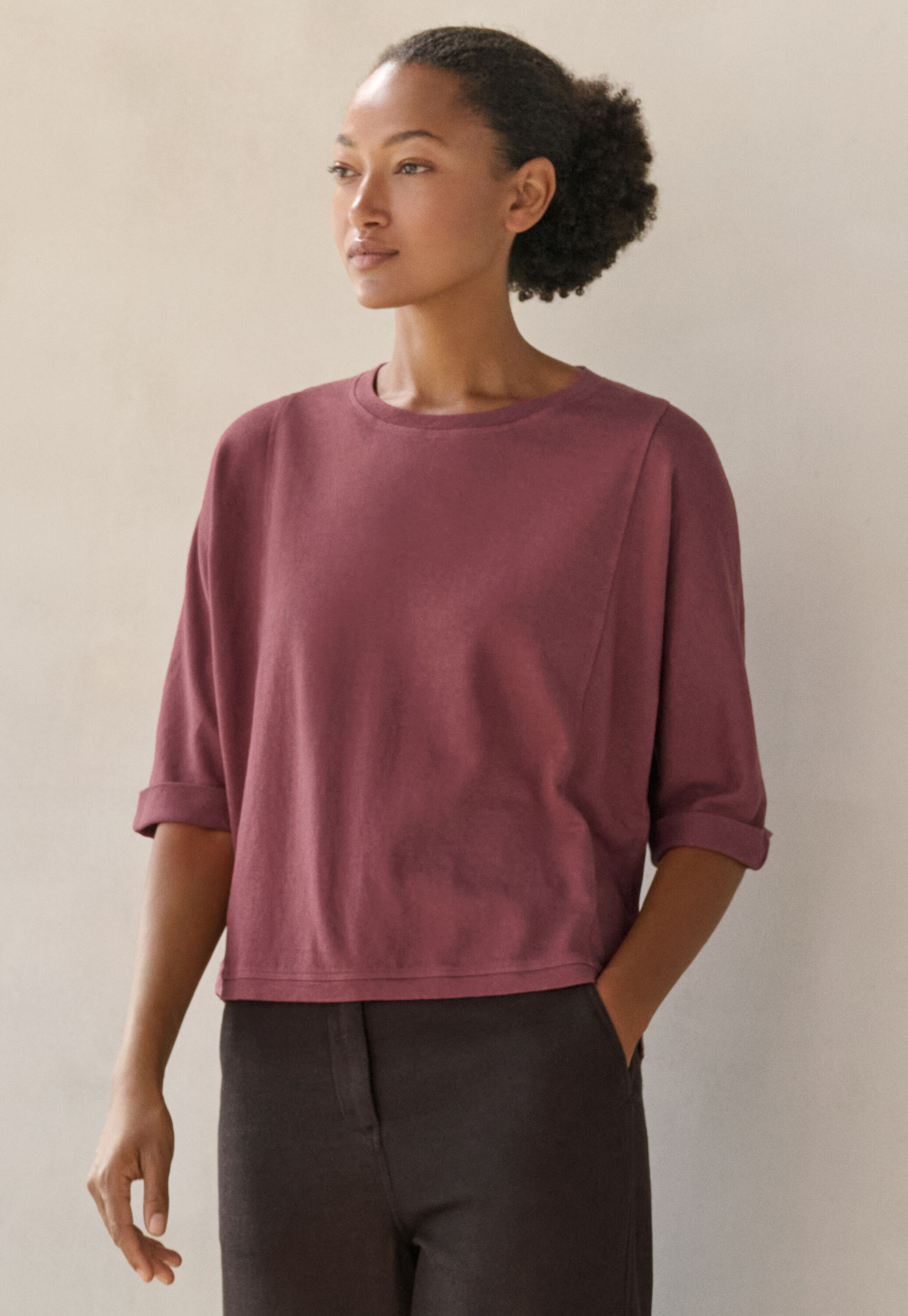 Ripppullover mit Rundhalsausschnitt