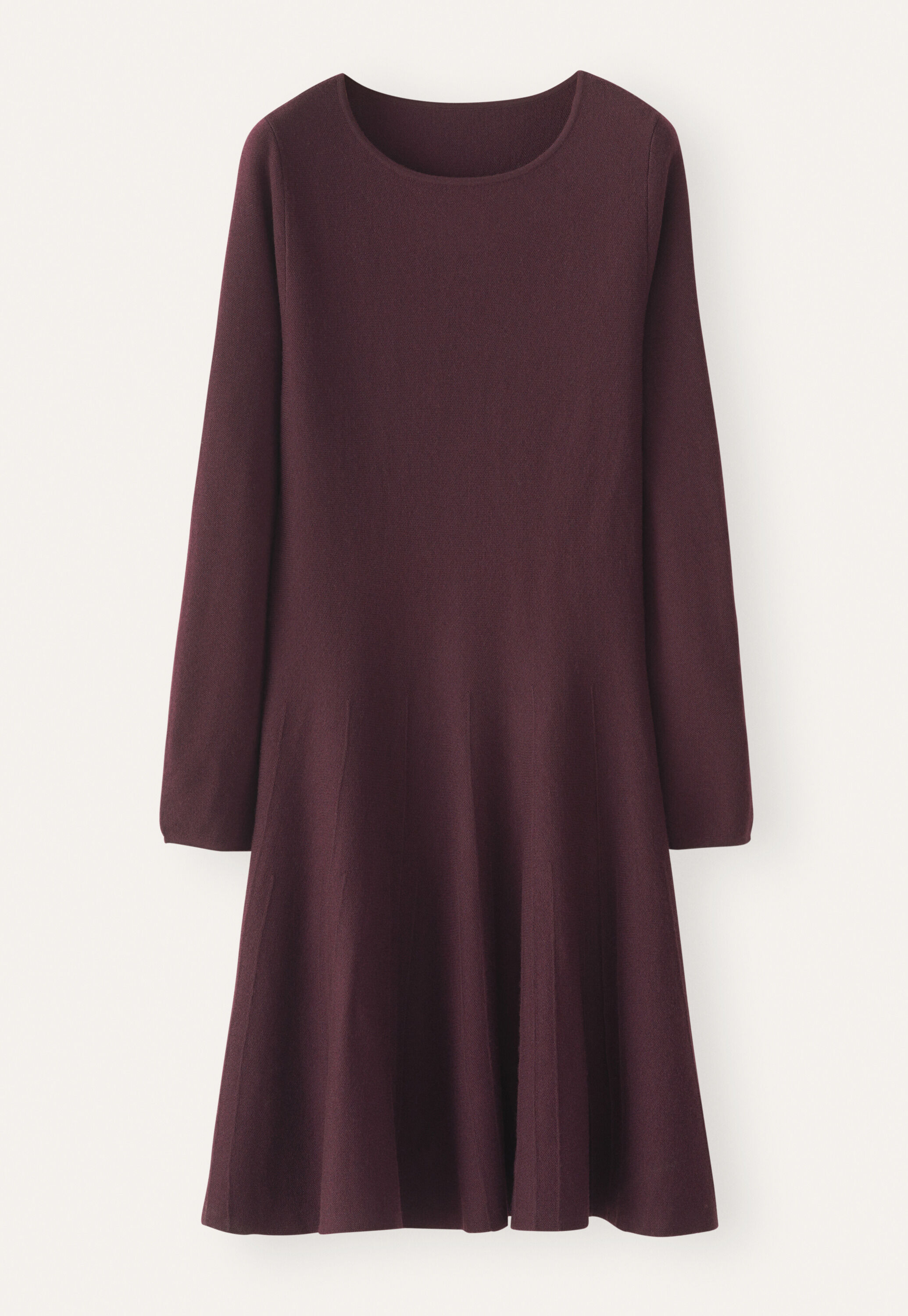 Ausgestelltes Strickkleid, Aubergine, large